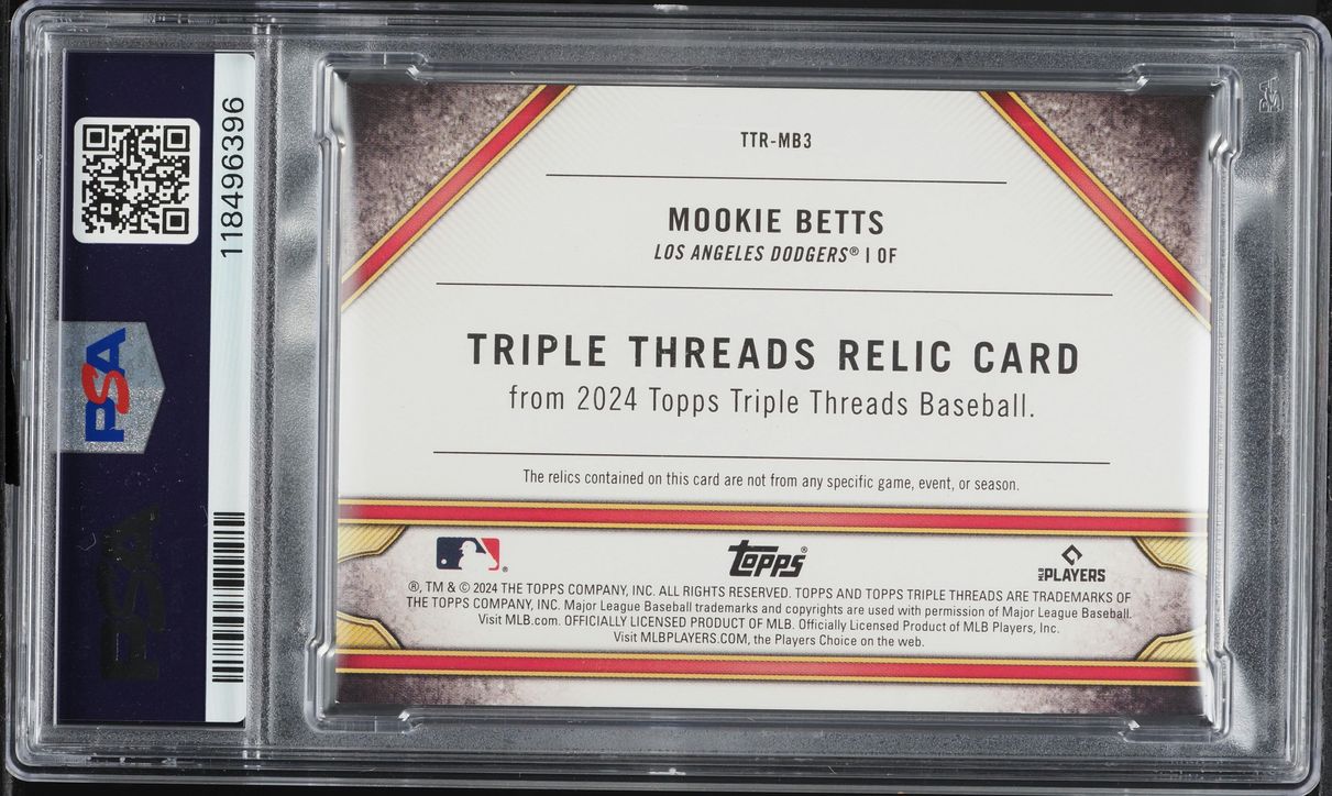 2024 Topps Triple Threads Ruby Mookie Betts PATCH 1/1 #TTRMB3 PSA 7 NRMT