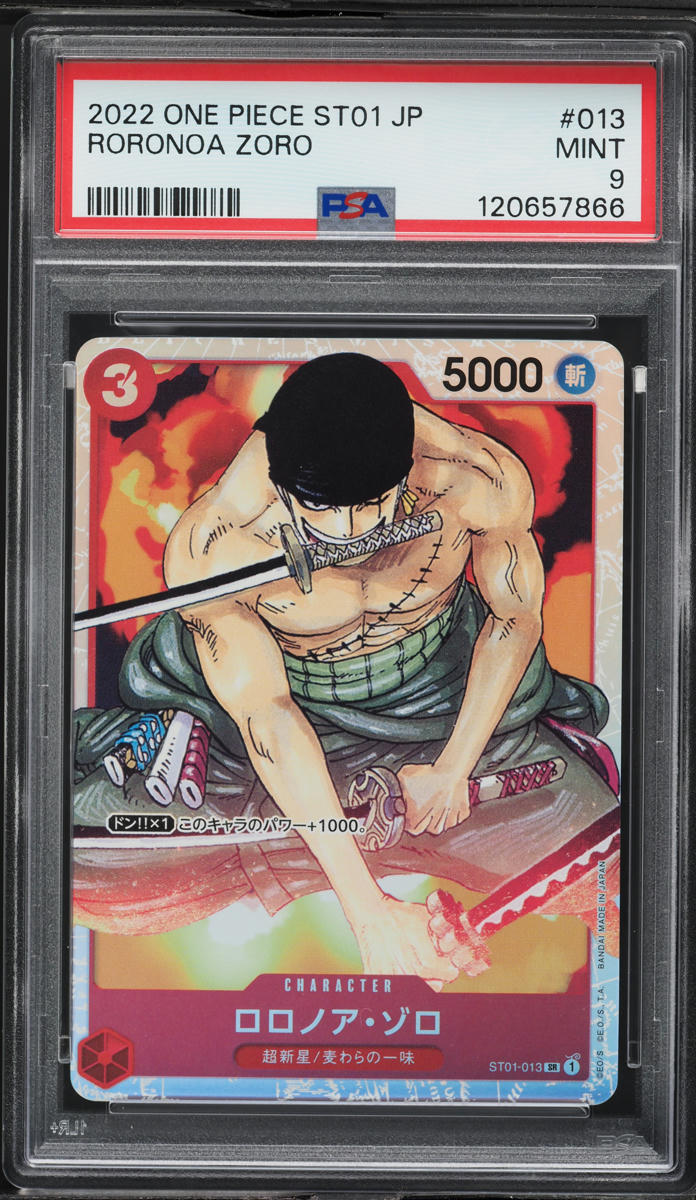 2022 One Piece Japanese Straw Hat Crew Roronoa Zoro #ST01-013 PSA