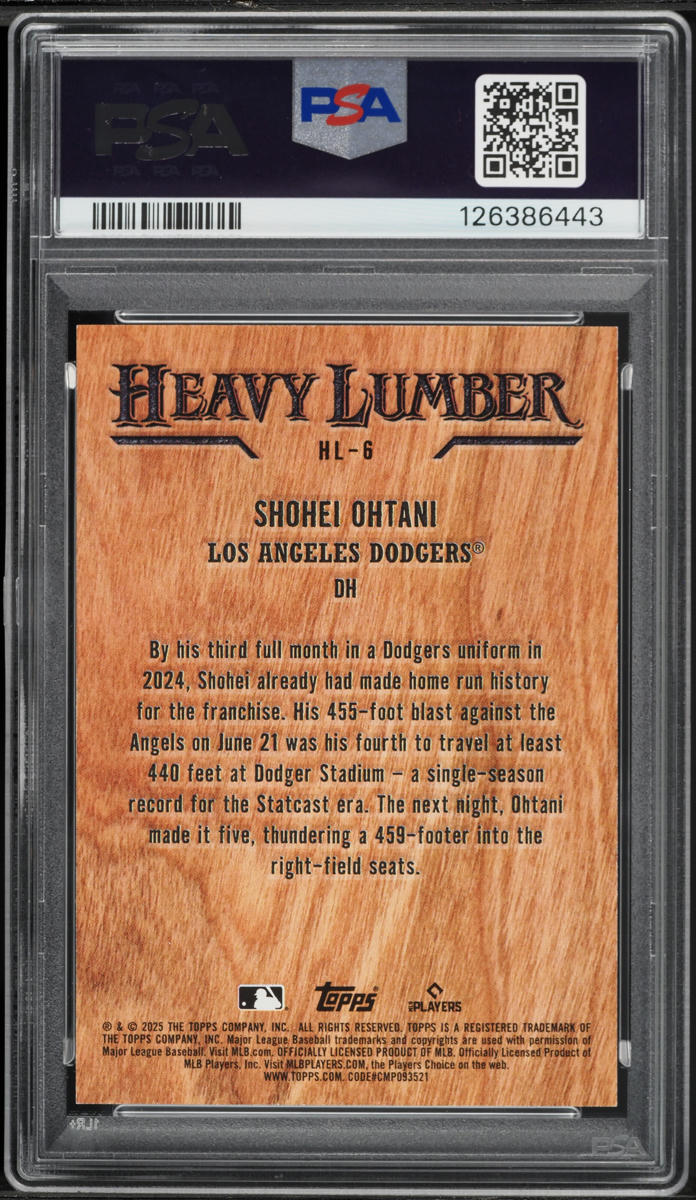2025 Topps Heavy Lumber Shohei Ohtani #HL-6 PSA 9 MINT on Fanatics