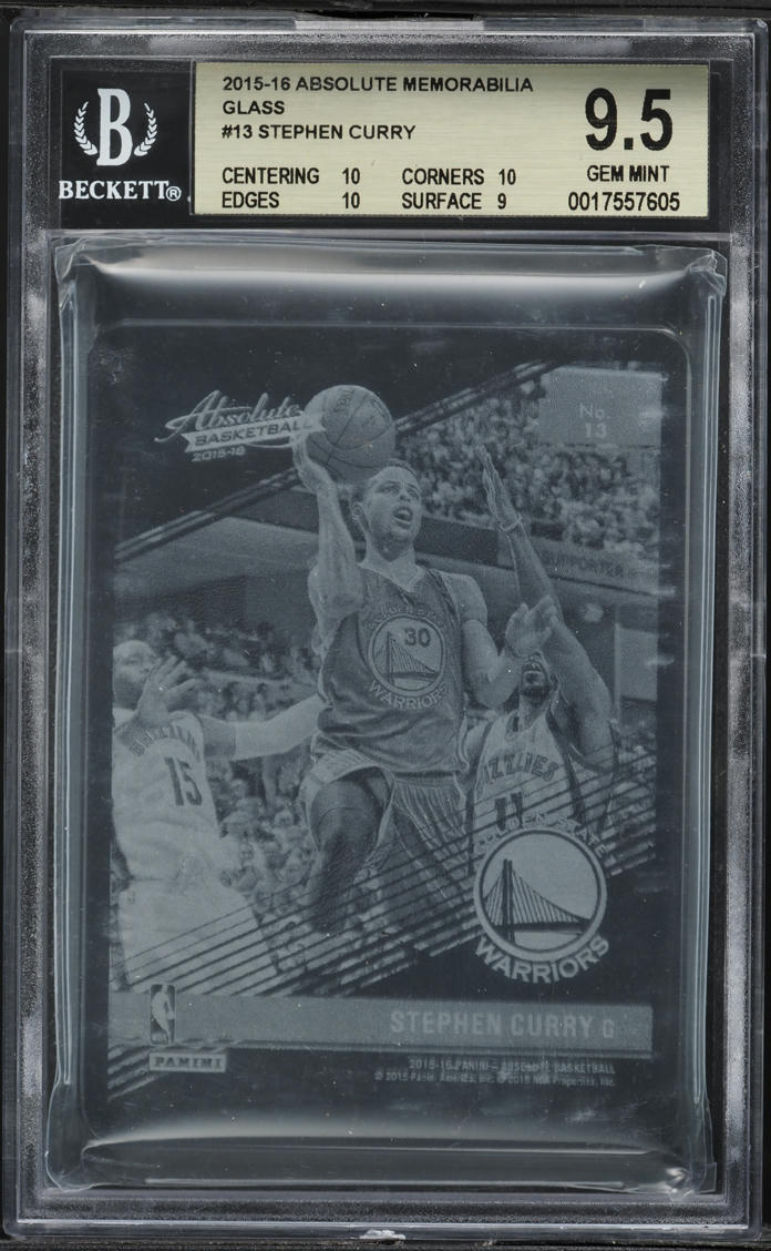 2015 Absolute Memorabilia Glass Stephen Curry #13 BGS 9.5 GEM MINT
