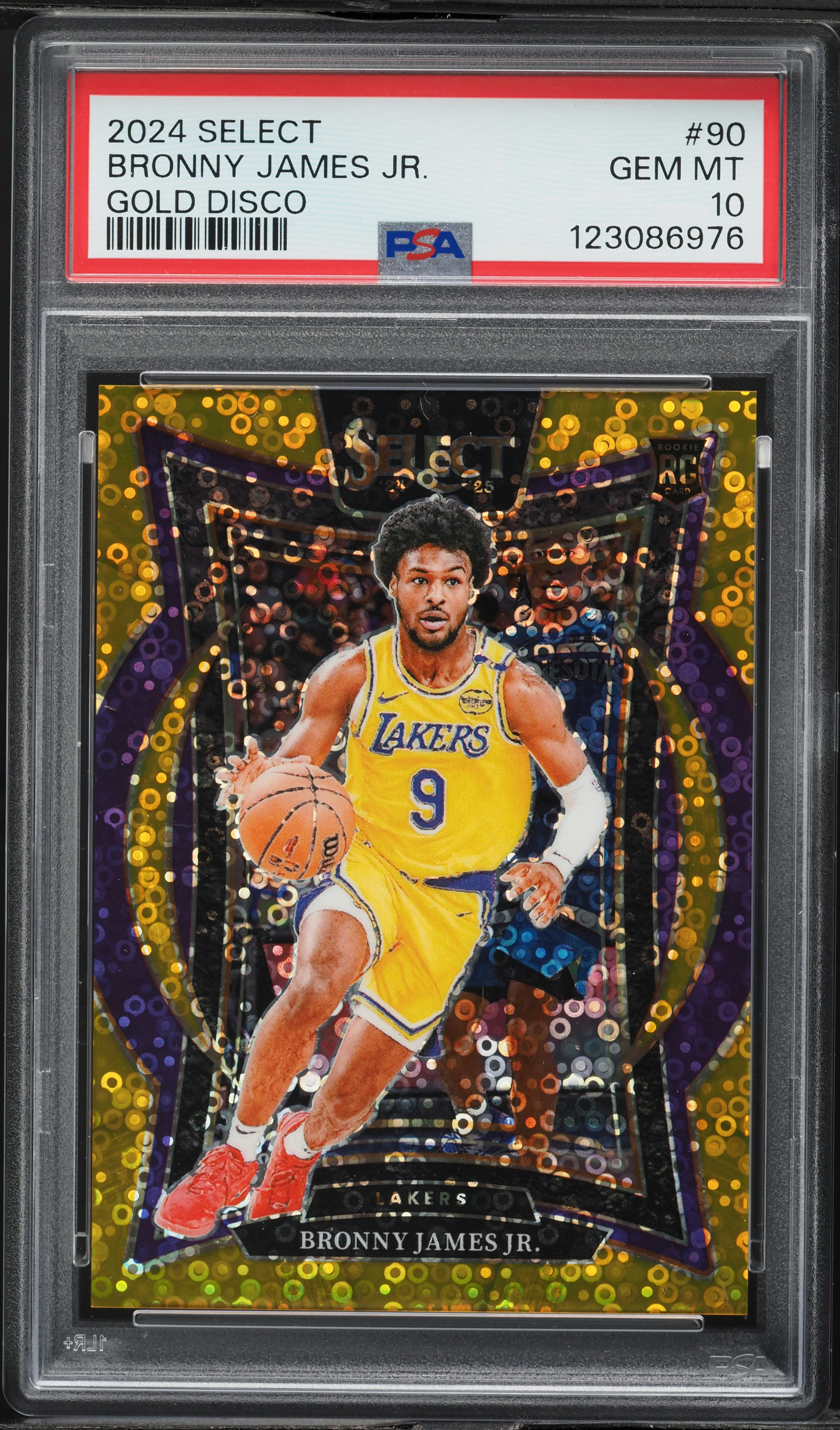 2024 Select Gold Disco Bronny James Jr. ROOKIE /10 #90 PSA 10 GEM