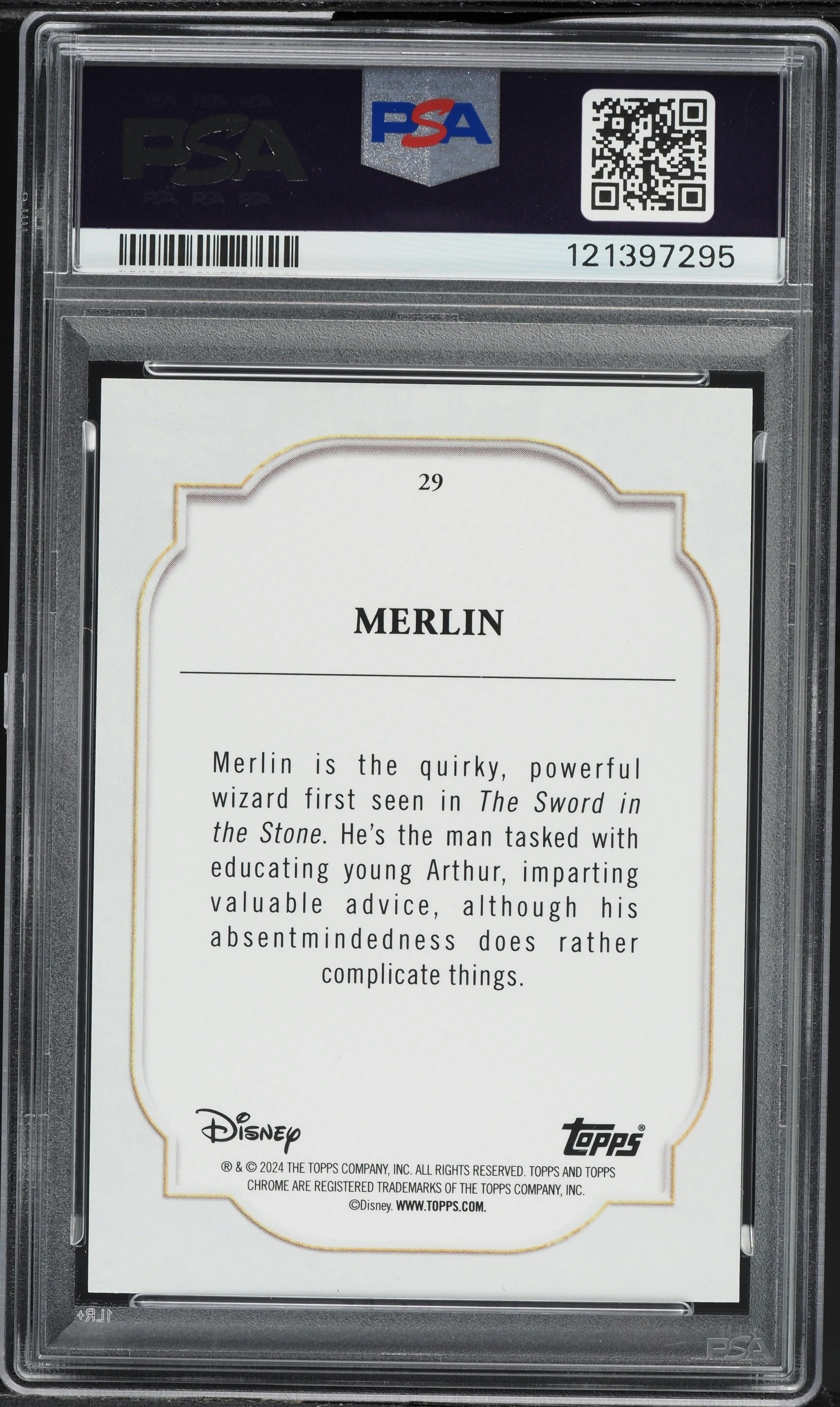 2024 Topps Chrome Disney Black Wave Merlin /10 #29 PSA 9 MINT on