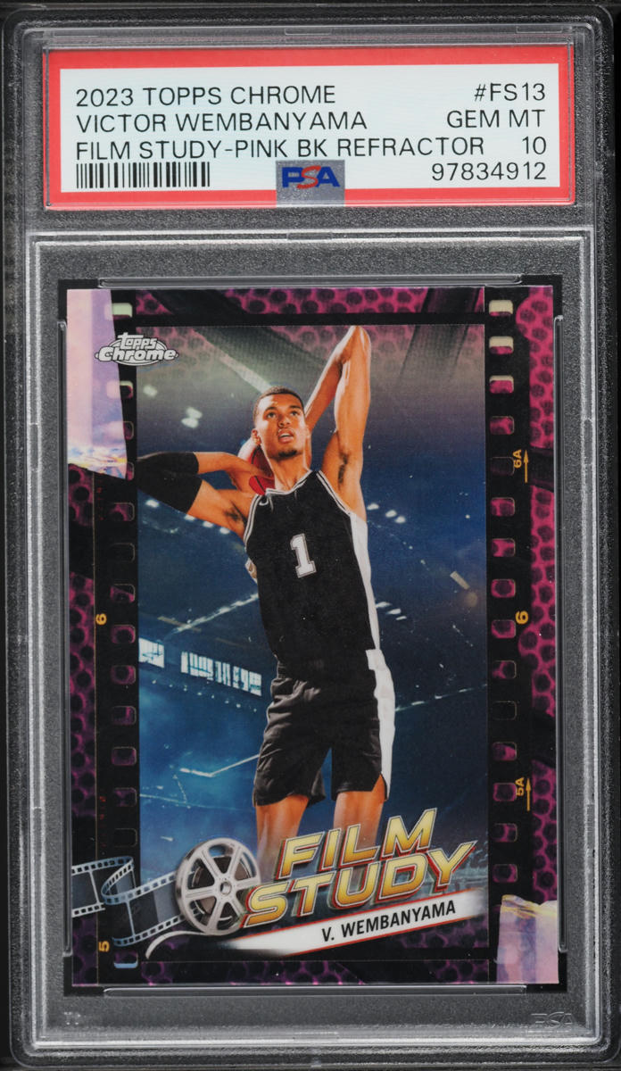 2023 Topps Chrome Film Study Pink Bk Refractor Victor Wembanyama #FS13 PSA 10 GEM MINT