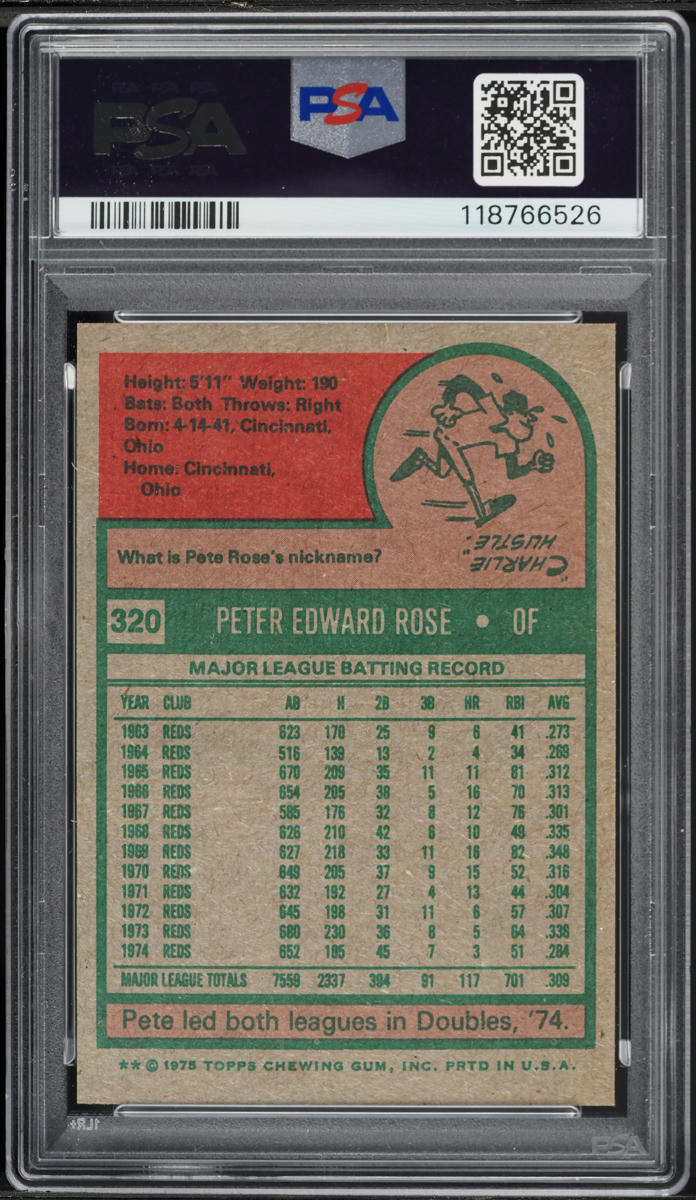 1975 Topps Pete Rose #320 PSA 8 NM-MT