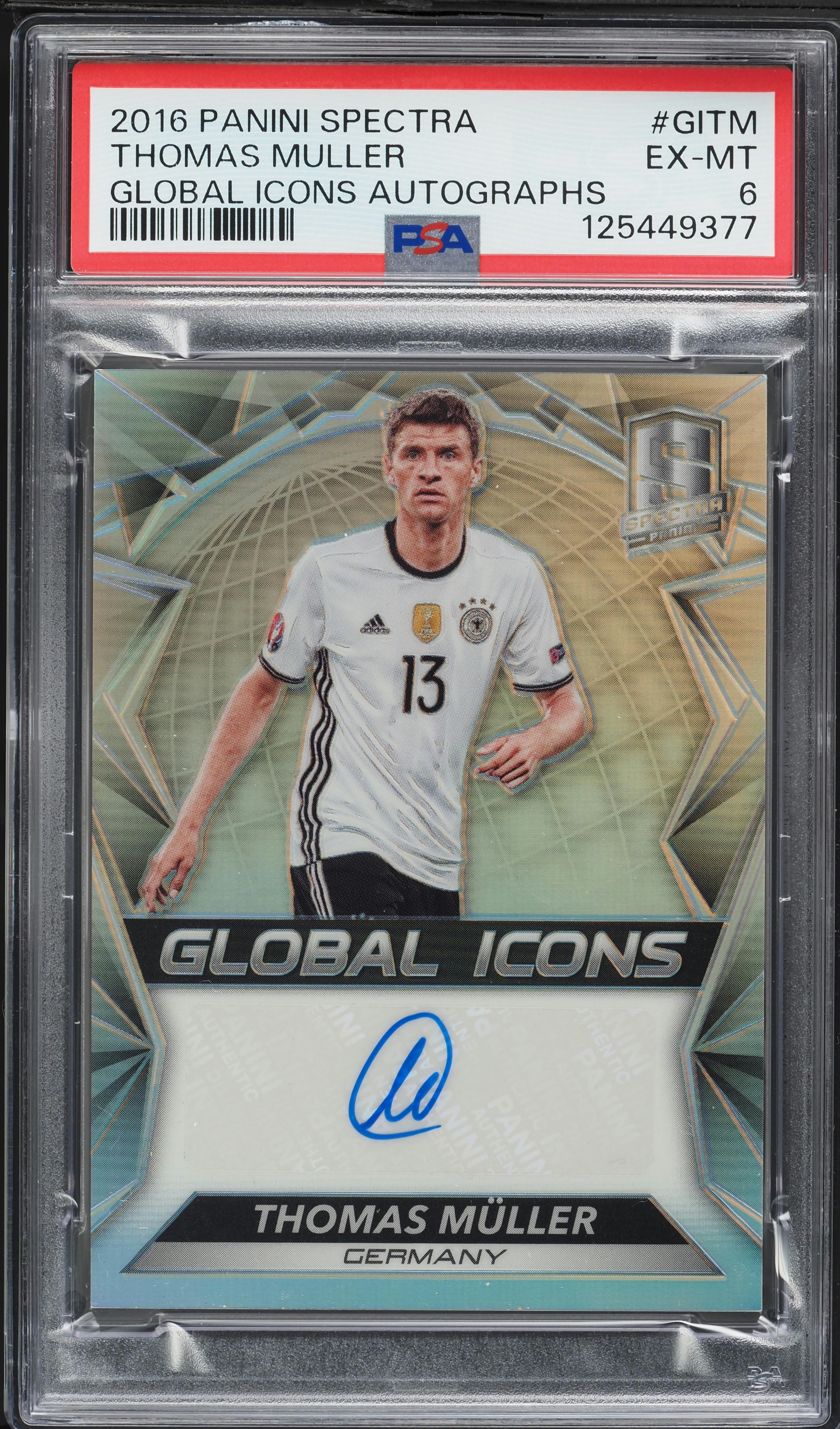 2016 Panini Spectra Global Icons Thomas Muller AUTO /99 #GI-TM PSA