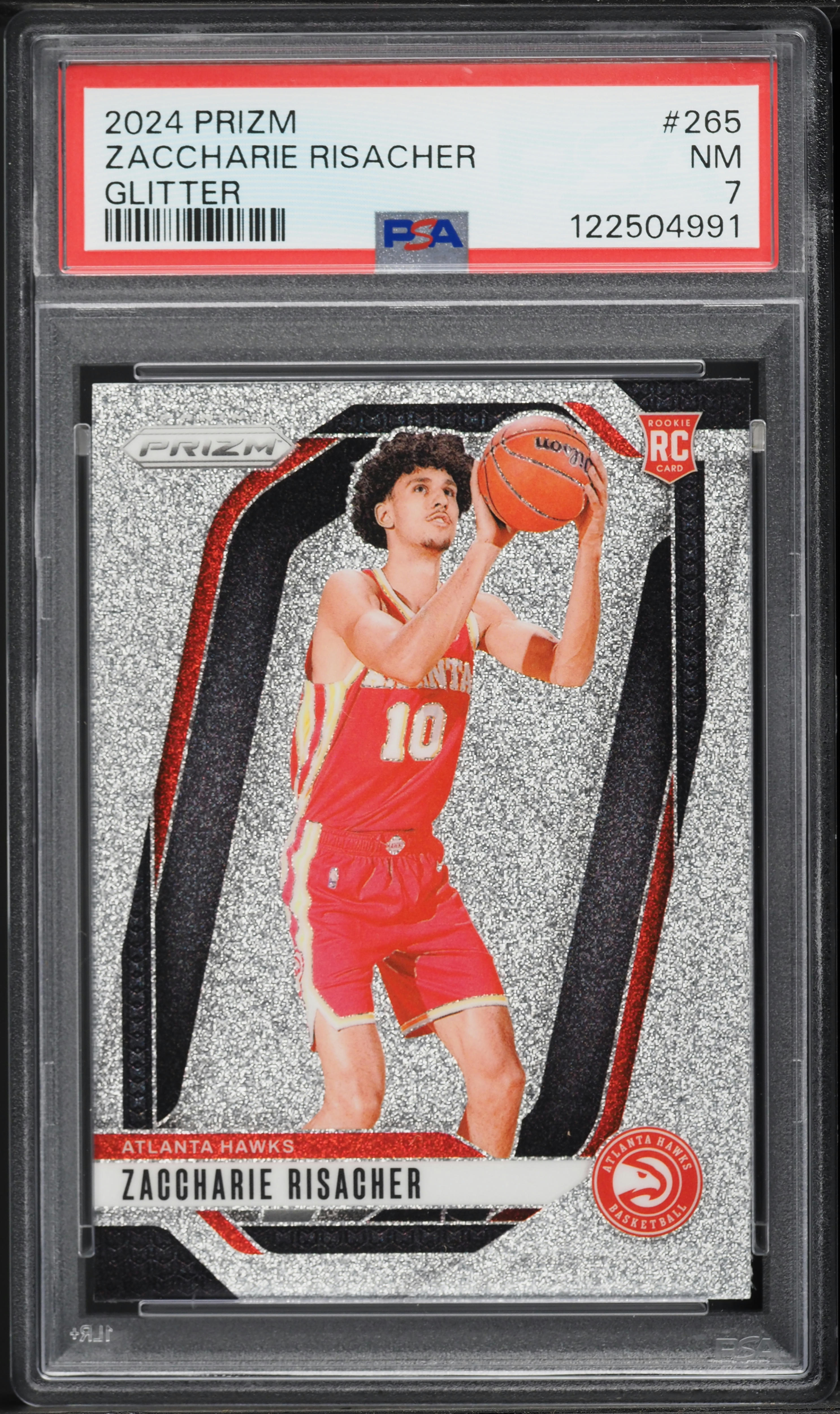 2024 Panini Prizm Glitter Zaccharie Risacher ROOKIE #265 PSA 7 