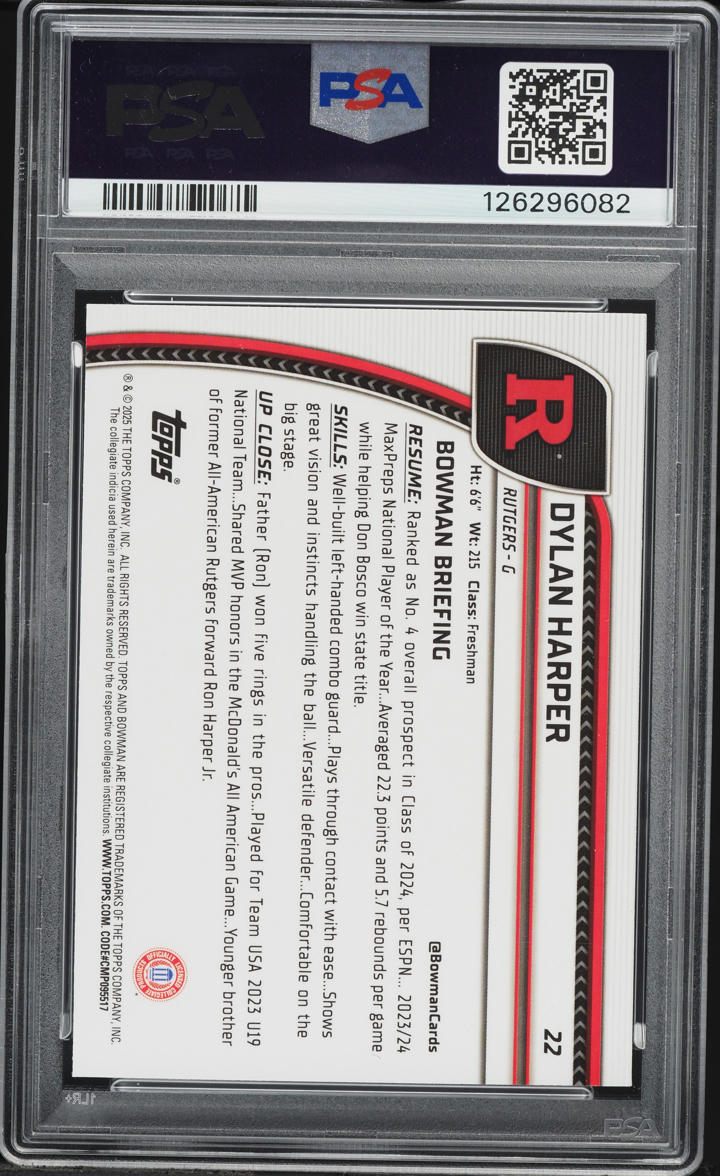 2024 Bowman Chrome University Dylan Harper #22 PSA 6 EXMT