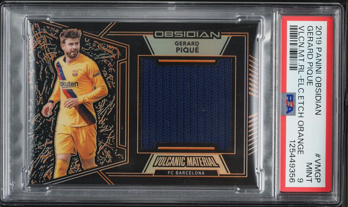 2019 Panini Obsidian Volcanic Electric Etch Orange Gerard Pique