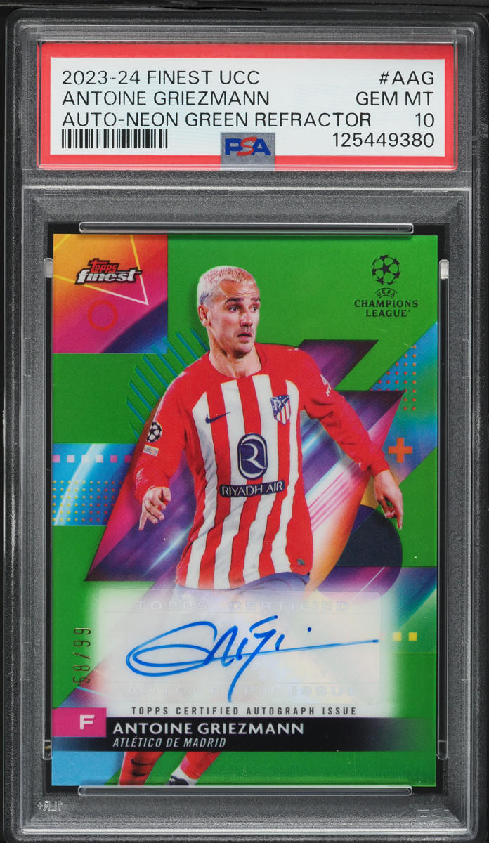 2023 Finest UEFA Club Competitions Neon Green Refractor Antoine