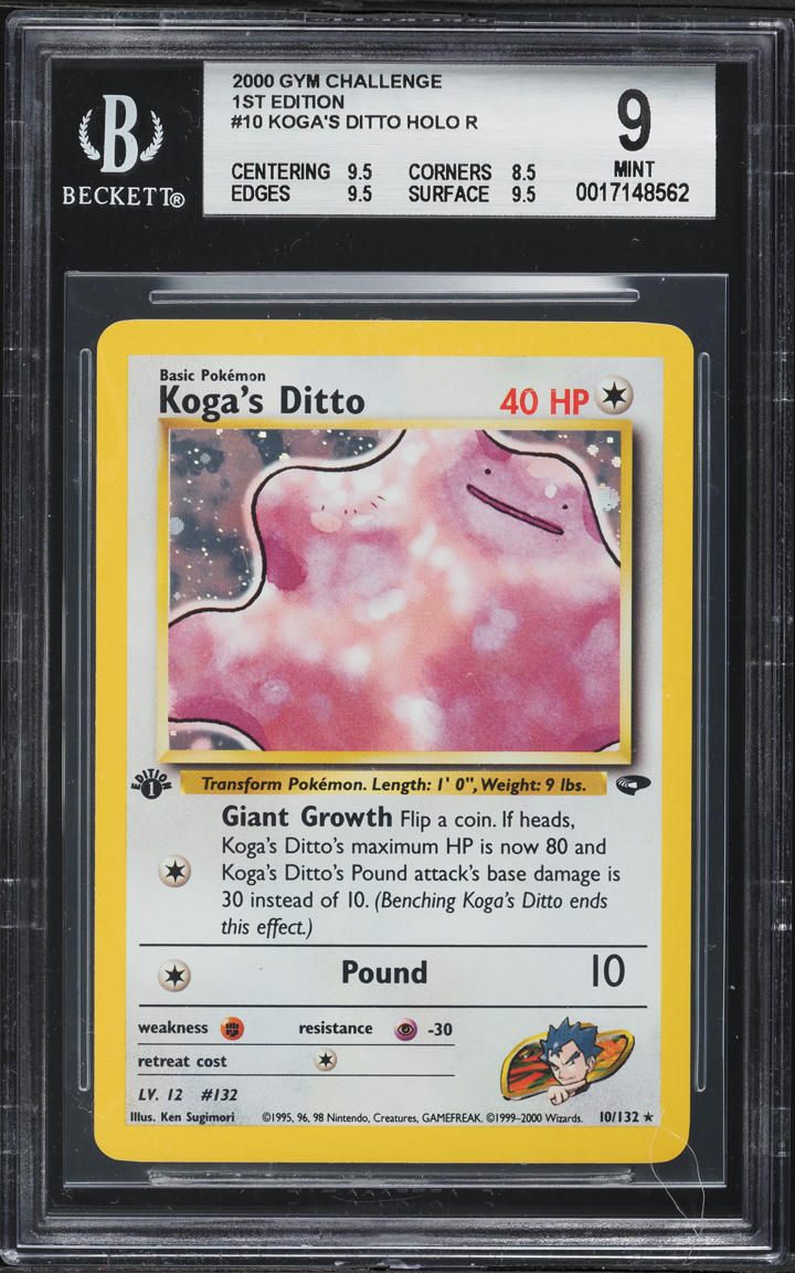 2000 Pokemon Gym Challenge 1st Edition Holo Koga's Ditto #10 BGS 9 MINT on  Fanatics Collect