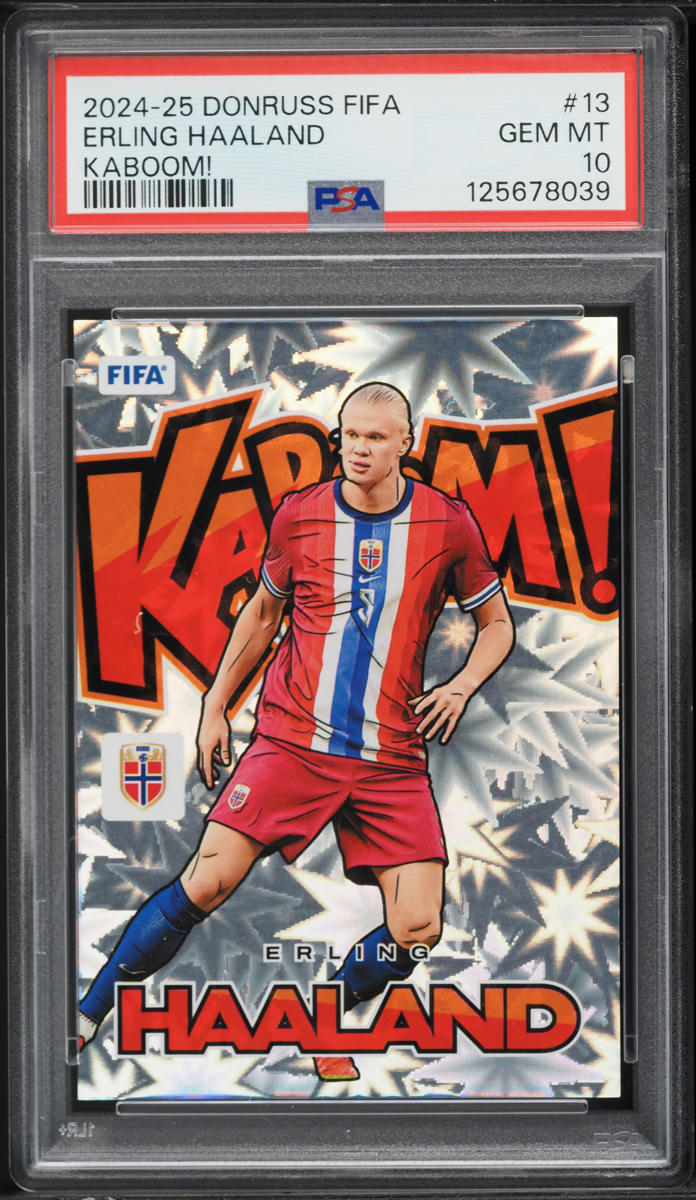 2024 Donruss FIFA Kaboom! Erling Haaland #13 PSA 10 GEM MINT on