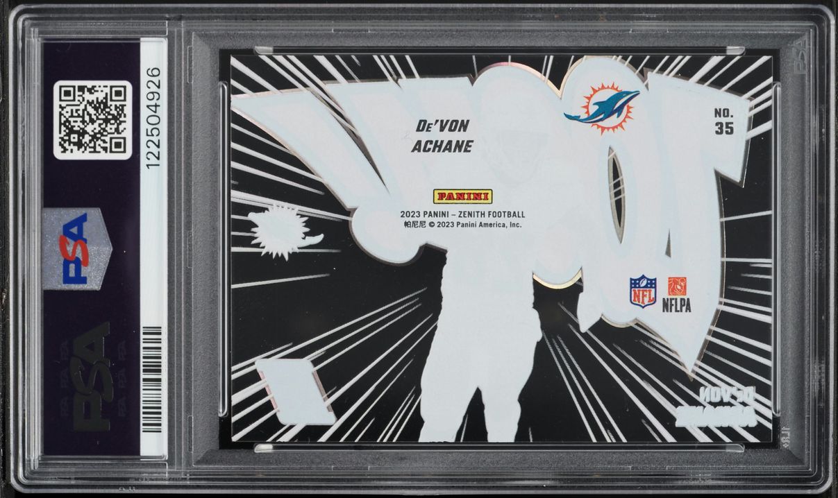 2023 Panini Zenith Zoom! De'Von Achane ROOKIE #35 PSA 10 GEM MINT