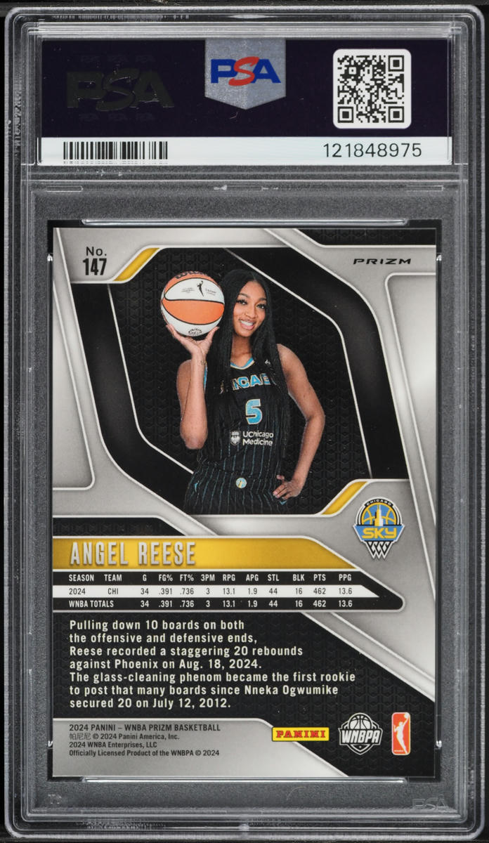 2024 Panini Prizm WNBA White Sparkle Angel Reese ROOKIE #147 PSA 9 MINT