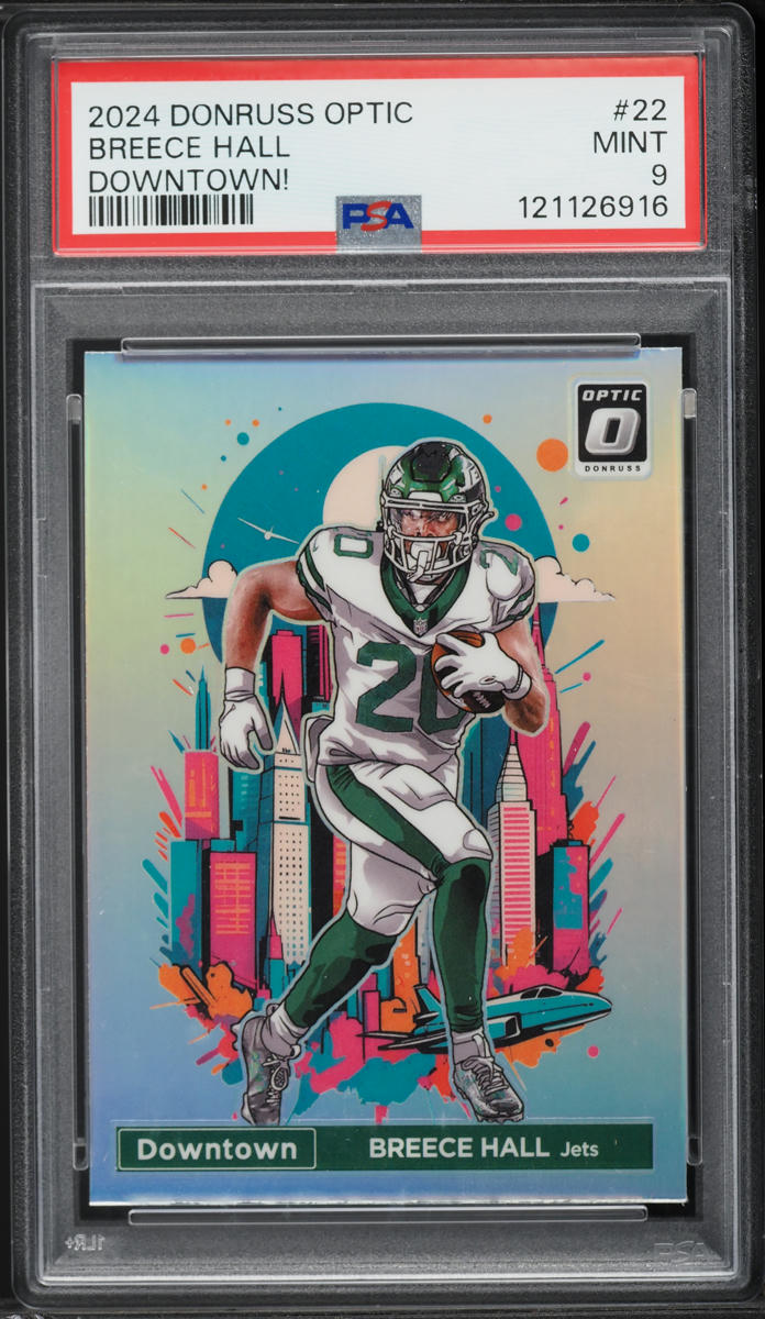 2024 Donruss Optic Downtown Breece Hall #22 PSA 9 MINT