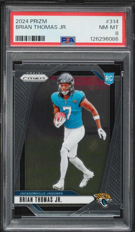2024 Panini Prizm Brian Thomas Jr. ROOKIE #314 PSA 8 NM-MT on