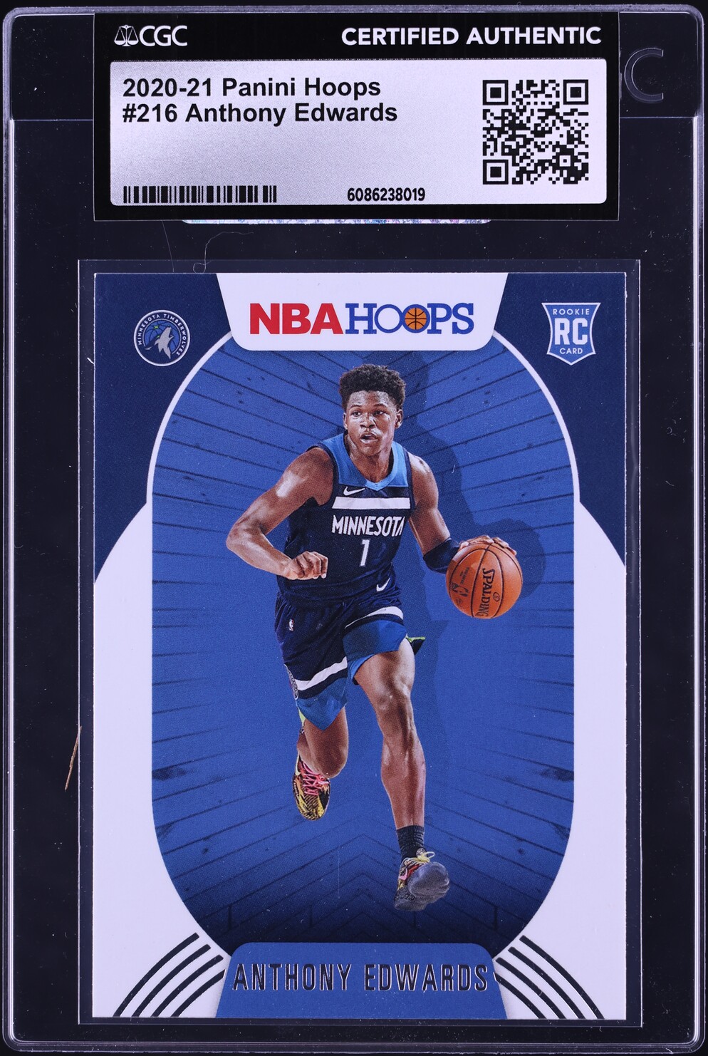 2020 Hoops Anthony Edwards ROOKIE #216 CGC AUTH