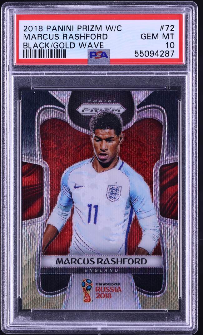 2018 Panini Prizm World Cup Black Gold Wave Marcus Rashford #72