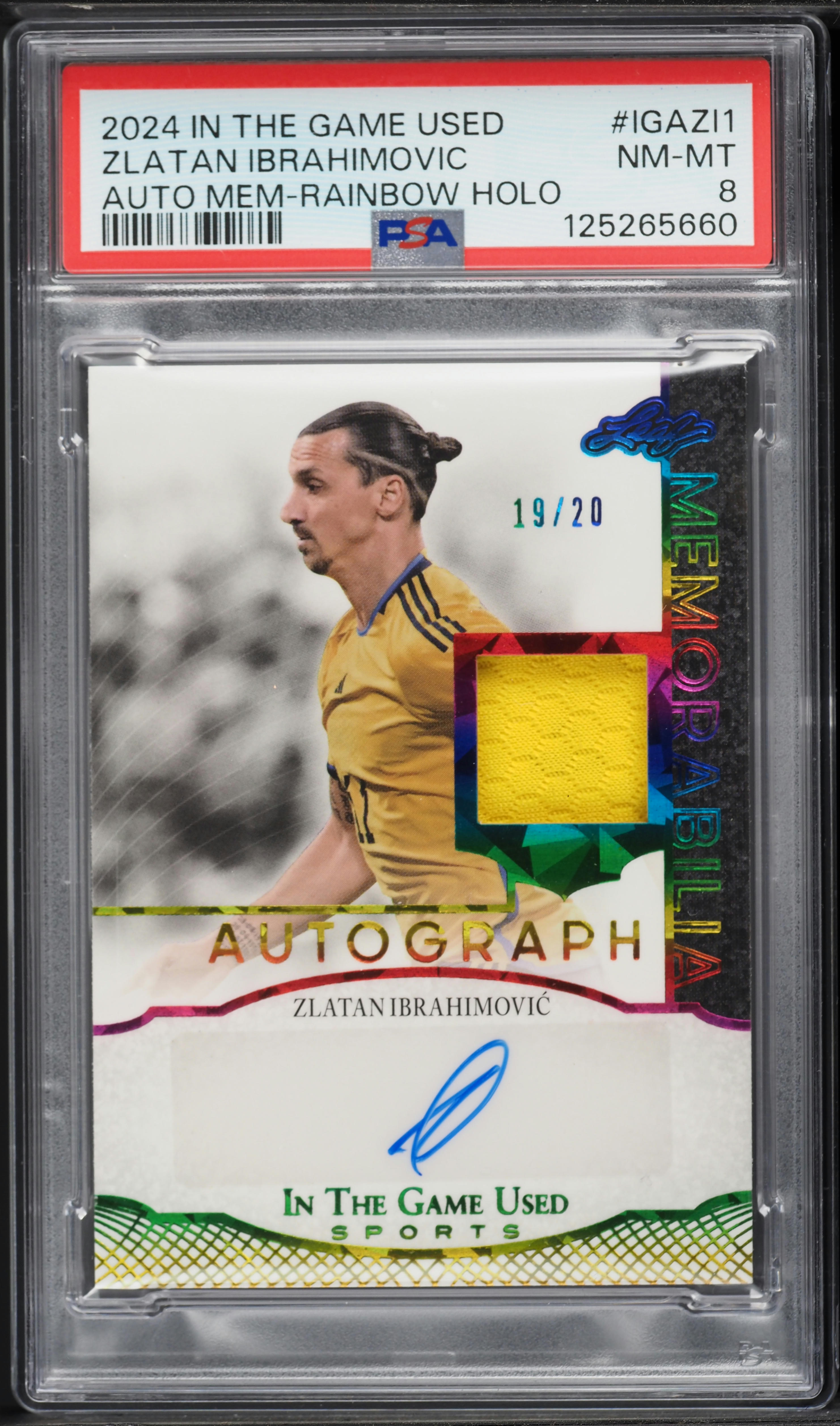 2024 Leaf In The Game Rainbow Holo Zlatan Ibrahimovic PATCH AUTO
