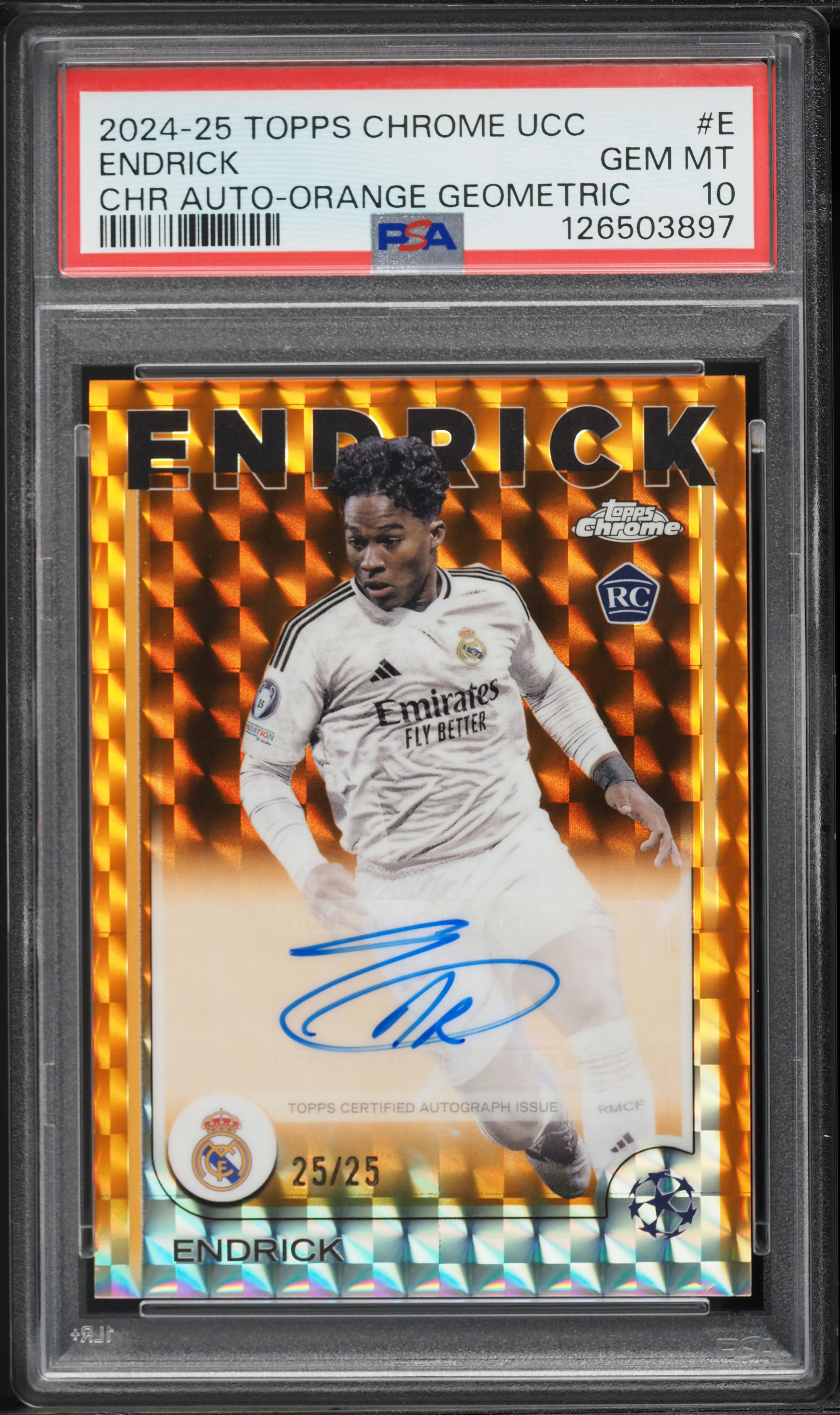 2024 Topps Chrome UEFA Club Competitions Orange Geometric Endrick 