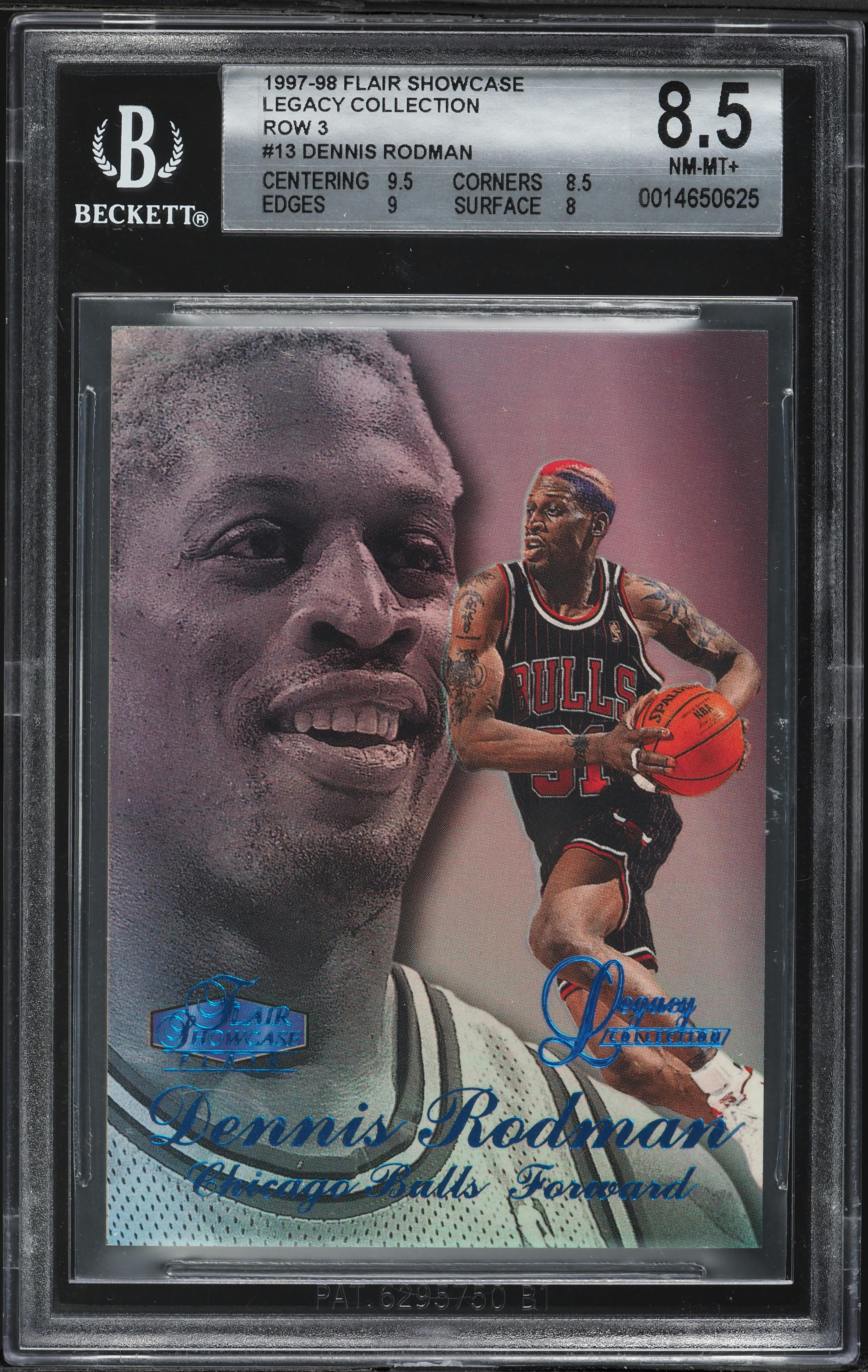 1997 Flair Showcase Legacy Collection Row 3 Dennis Rodman /100 #13 