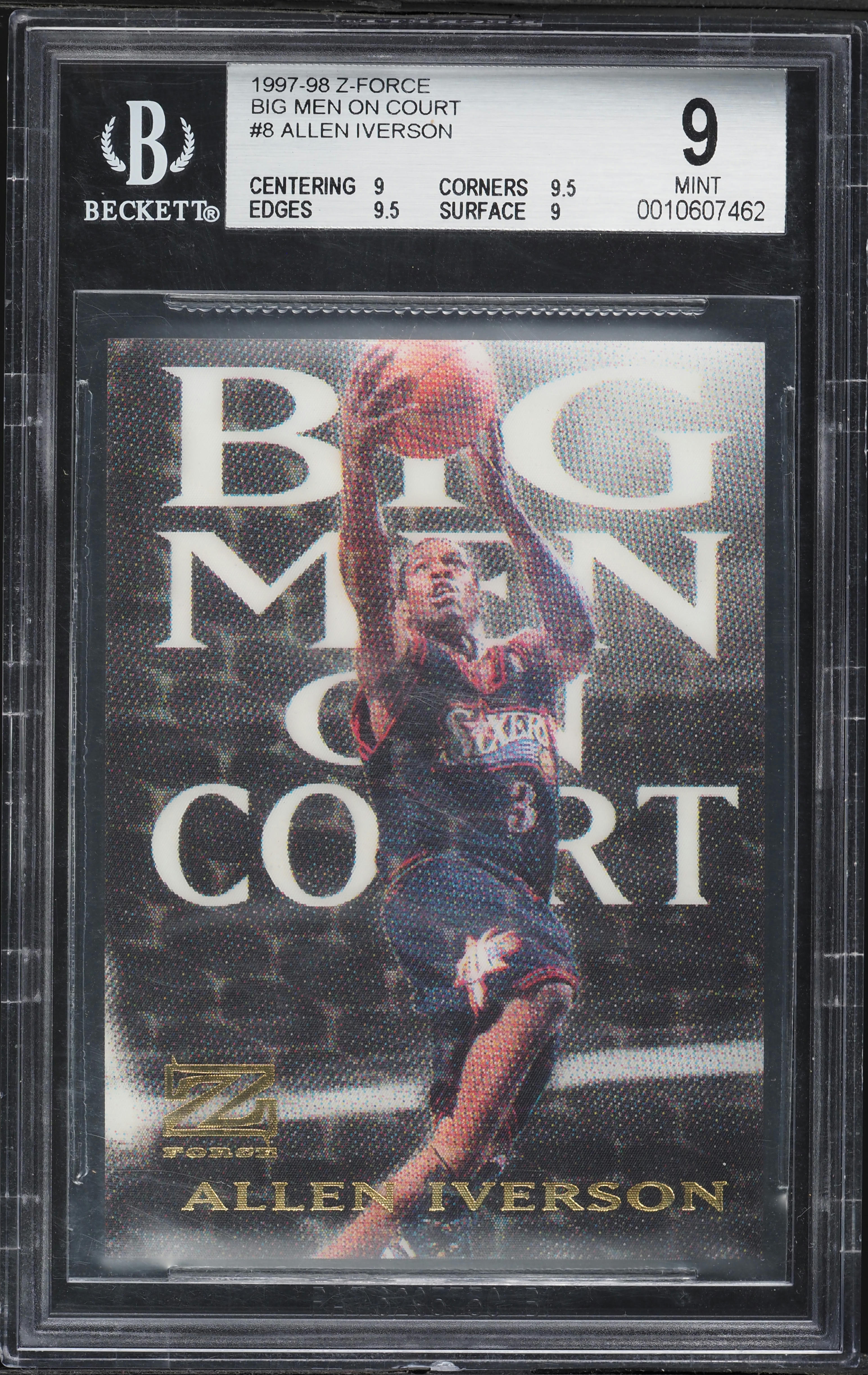 1997 Skybox Z-Force Big Men On Court Allen Iverson #8 BGS 9 MINT