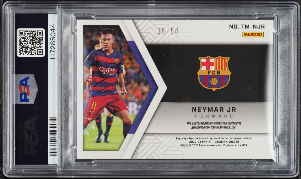 2022 Panini Obsidian Trifecta EE Purple Neymar Jr PATCH /50 #TM