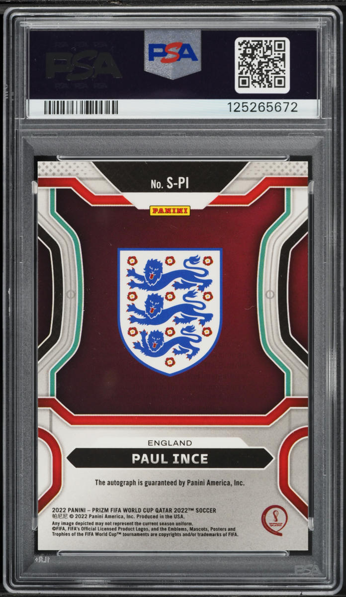 2022 Panini Prizm World Cup Qatar Paul Ince AUTO #S-PI PSA 10 GEM