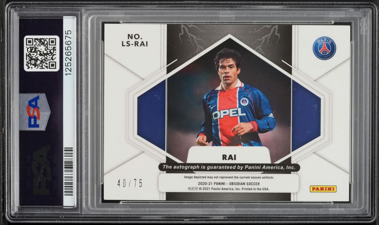 2020 Panini Obsidian Lightning Strike EE Purple Rai Souza De Oliveira AUTO /75 #LSRAI PSA 10