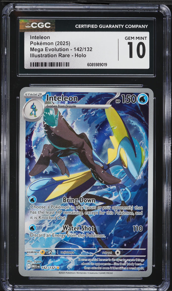 2025 Pokemon Mega Evolution IR Inteleon #142 CGC 10 GEM MINT
