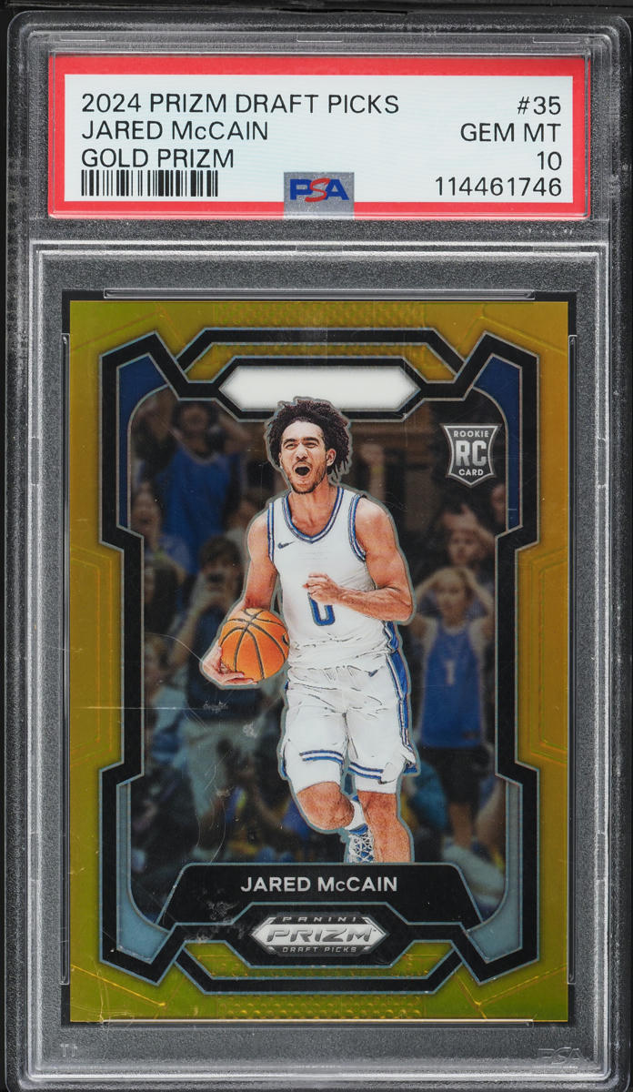 2024 Panini Prizm Draft Picks Gold Prizm Jared McCain ROOKIE /10 #35 PSA 10 GEM MINT