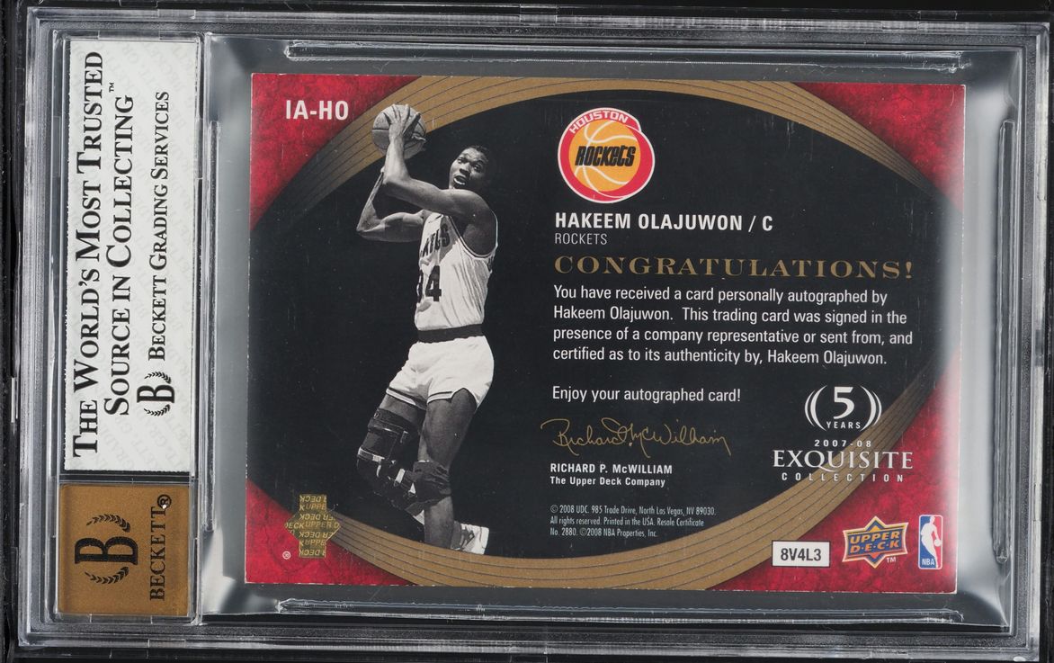 2007 Exquisite Collection Inscriptions Hakeem Olajuwon AUTO /25 #IAHO BGS 8 NM-MT