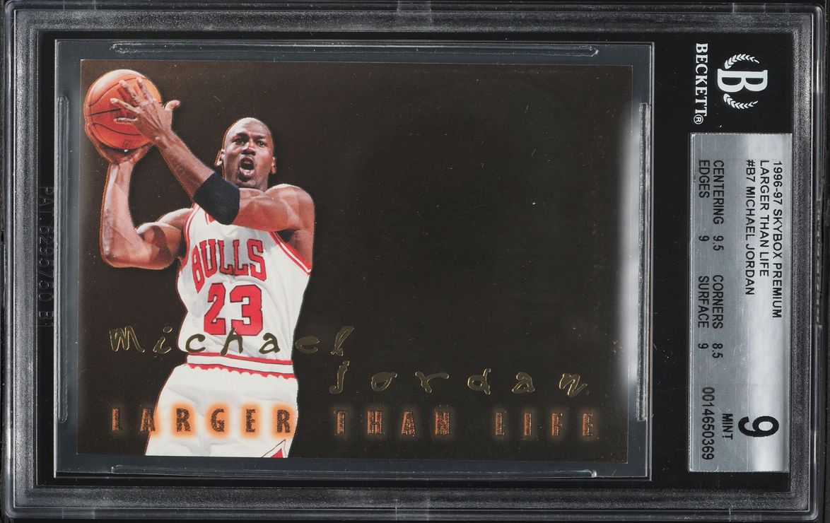 1996 Skybox Premium Larger Than Life Michael Jordan #B7 BGS 9 MINT