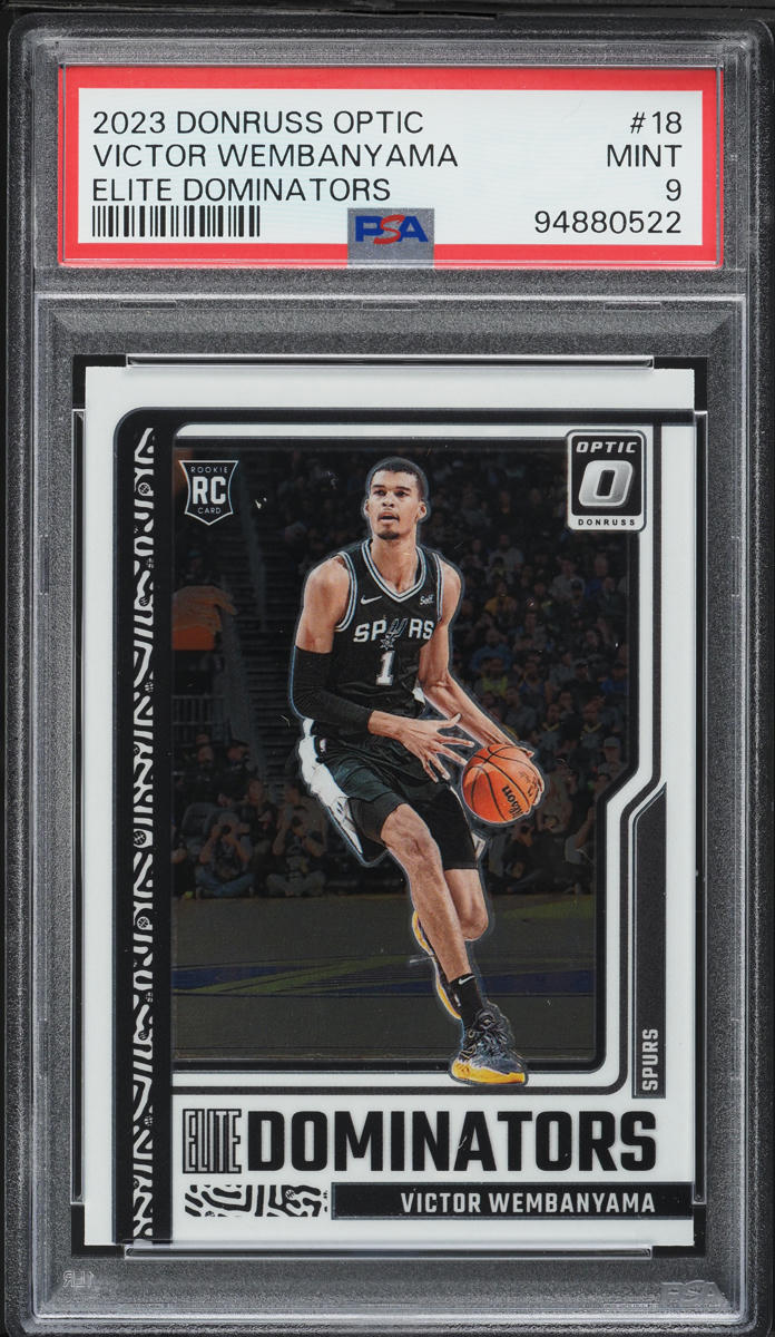 2023 Donruss Optic Elite Dominators Victor Wembanyama ROOKIE #18 PSA 9 MINT