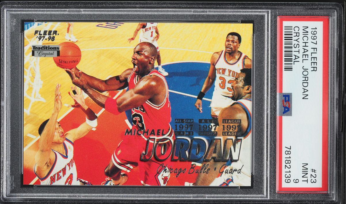 1997 Fleer Crystal Michael Jordan #23 PSA 9 MINT on Fanatics Collect