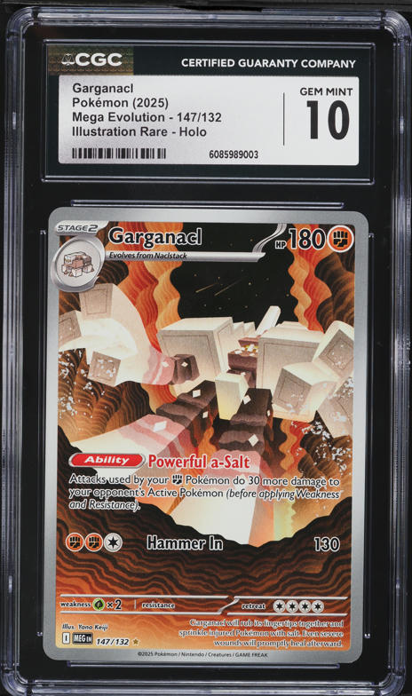 2025 Pokemon Mega Evolution IR Garganacl #147 CGC 10 GEM MINT