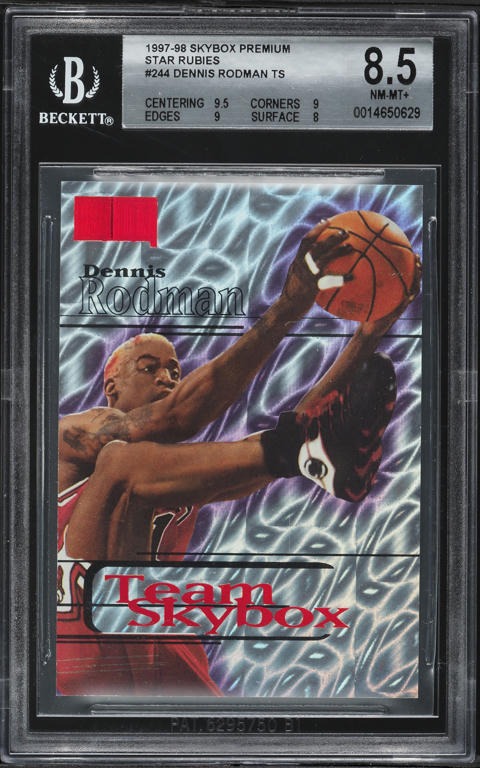 1997 Skybox Premium Star Rubies Dennis Rodman /50 #244 BGS 8.5 NM