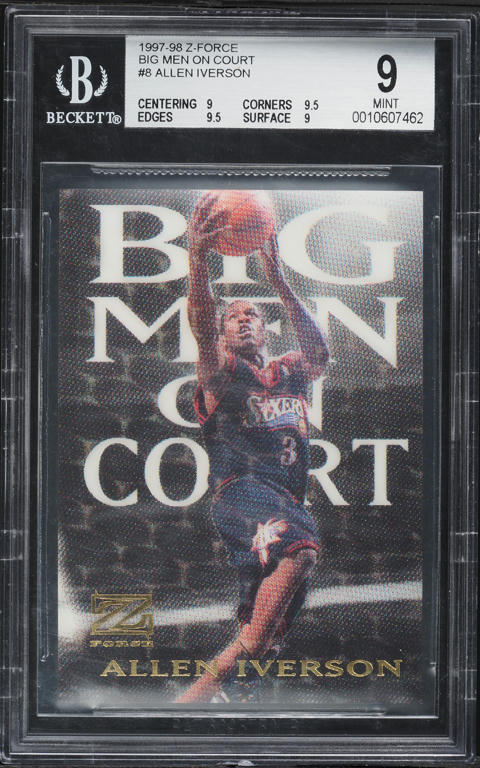 1997 Skybox Z-Force Big Men On Court Allen Iverson #8 BGS 9 MINT