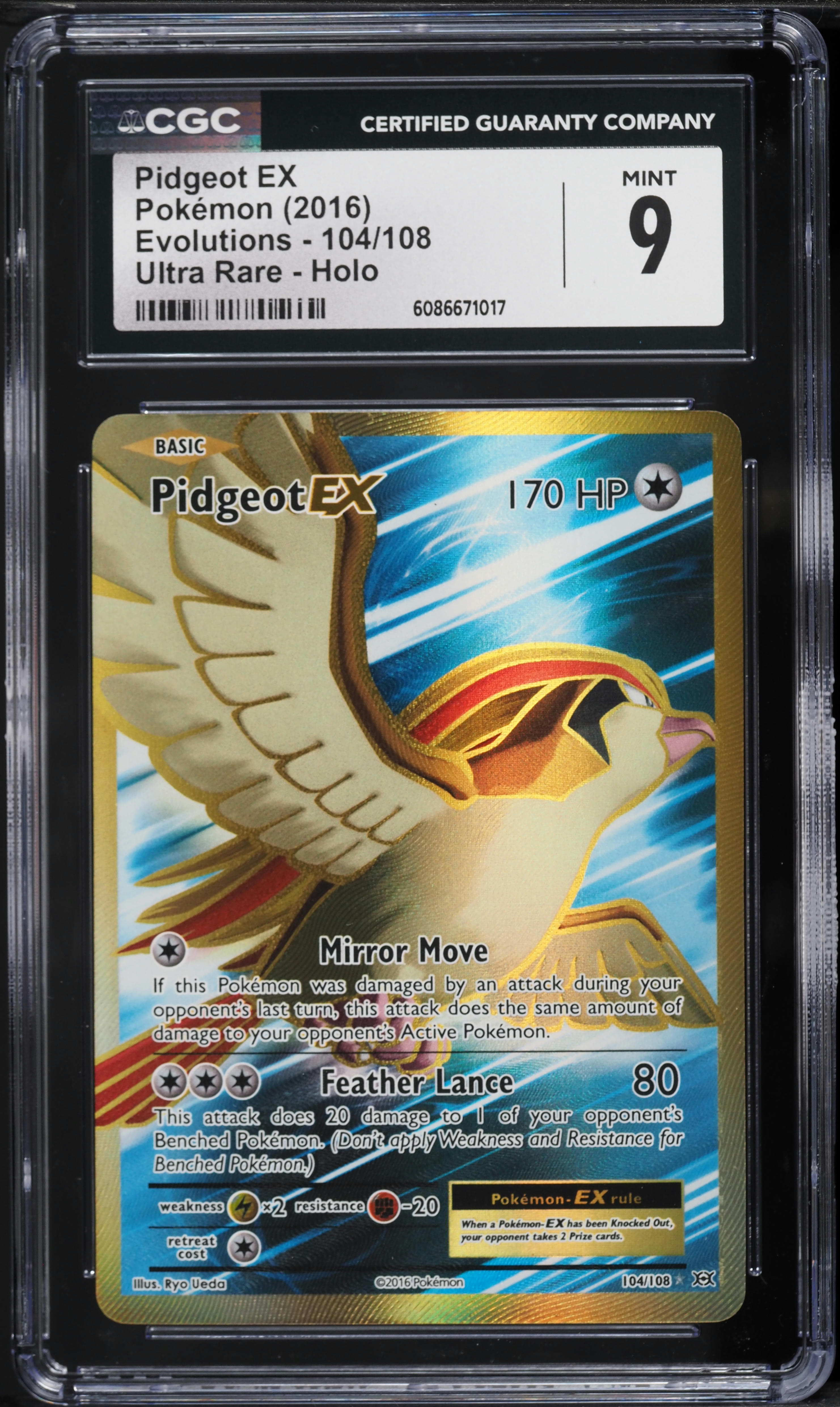 2016 Pokemon XY Evolutions Full Art Pidgeot EX #104 CGC 9 MINT on Fanatics  Collect