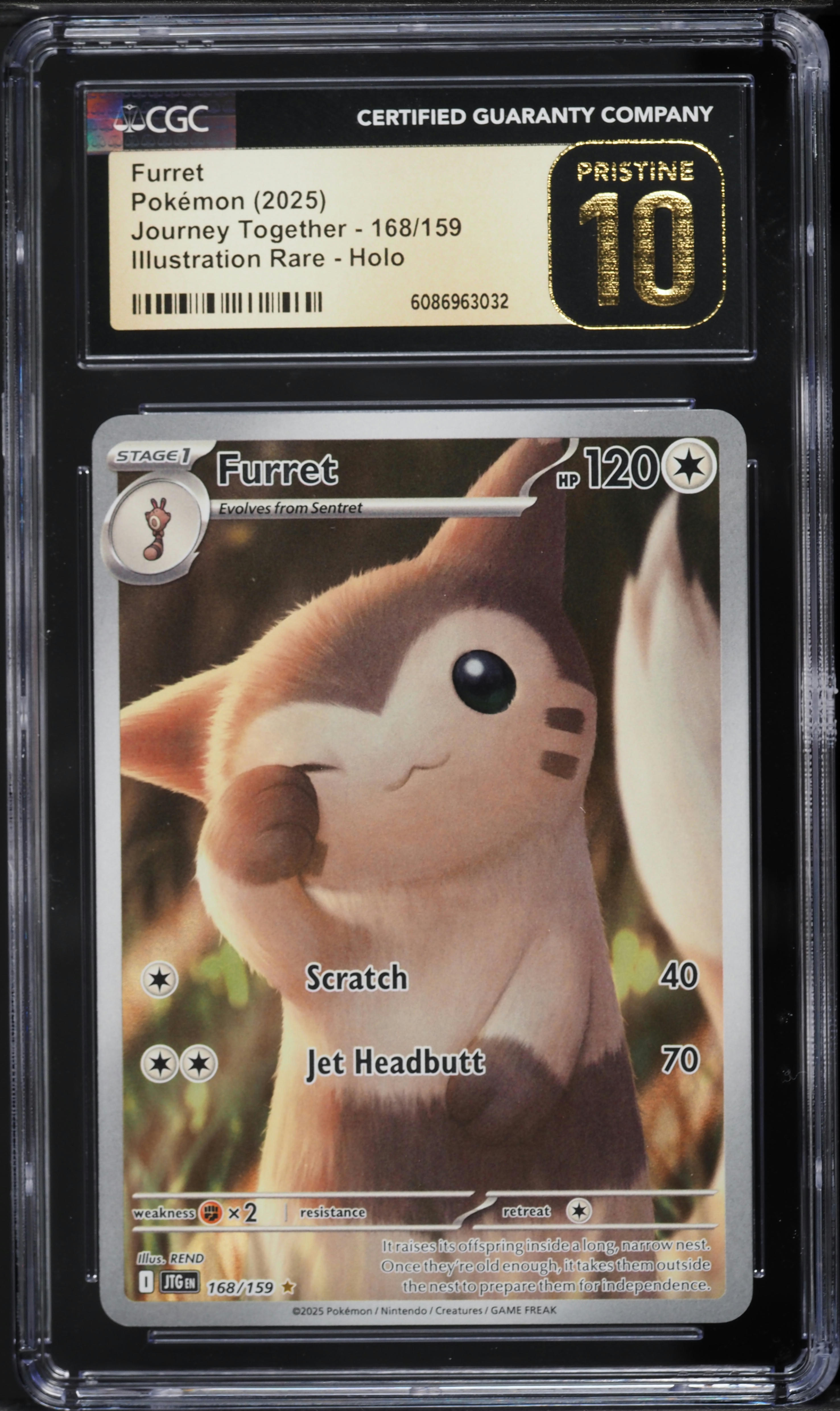 2025 Pokemon Scarlet & Violet Journey Together IR Furret #168 CGC 10  PRISTINE on Fanatics Collect
