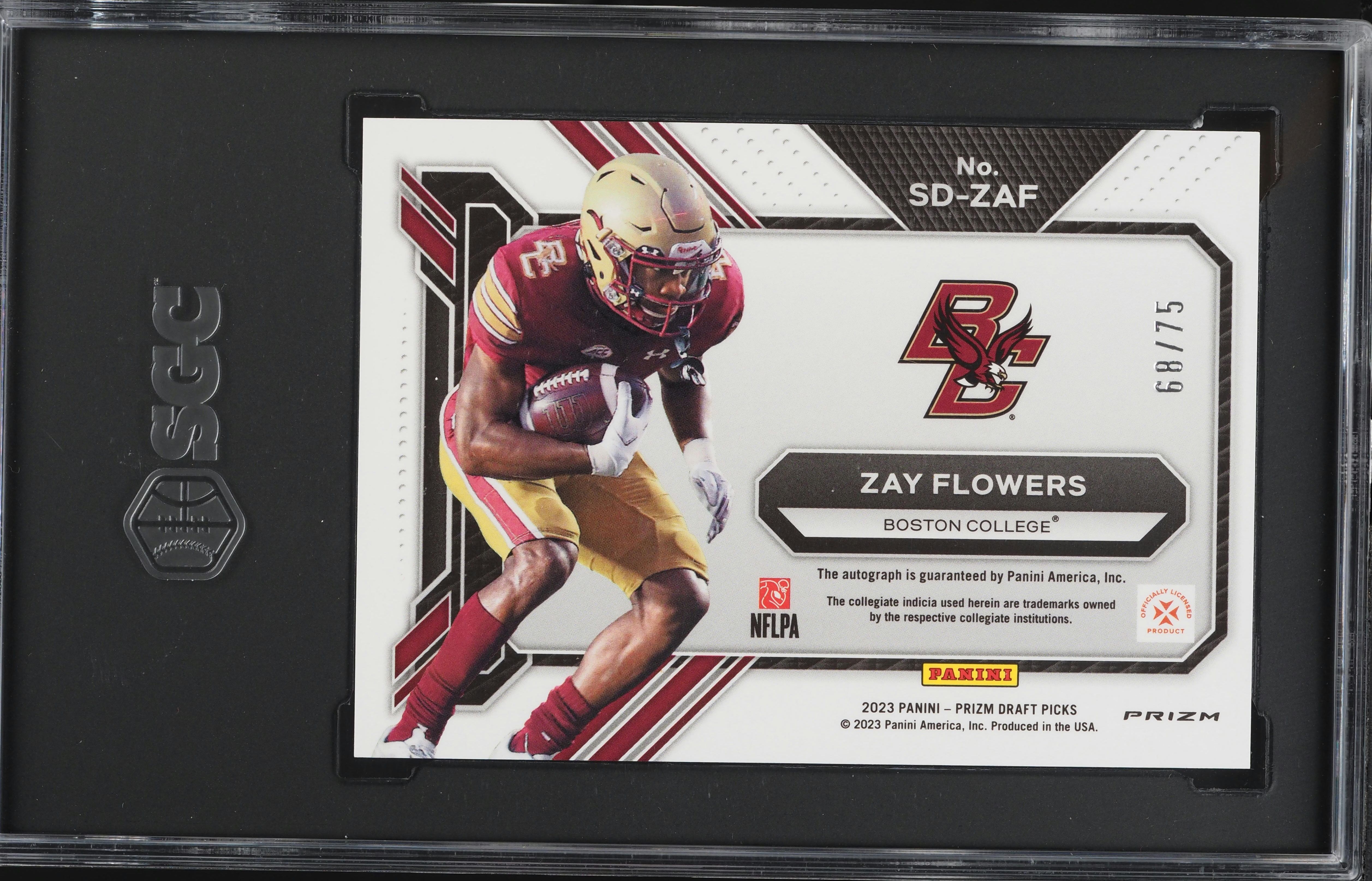 2023 Panini Prizm Draft Picks Signing Day Blue Zay Flowers ROOKIE
