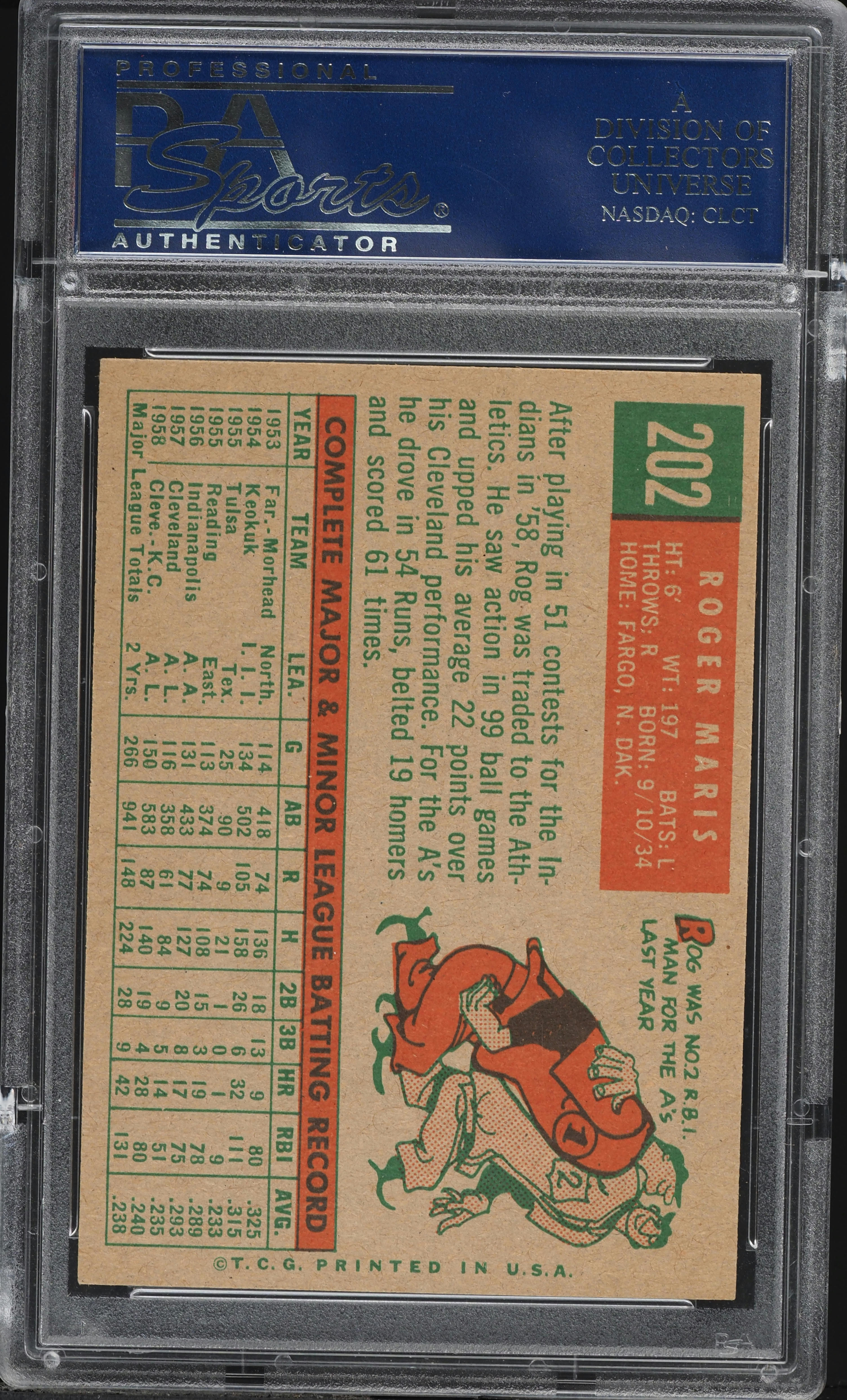 1959 Topps Roger Maris #202 PSA 8 NM-MT on Fanatics Collect