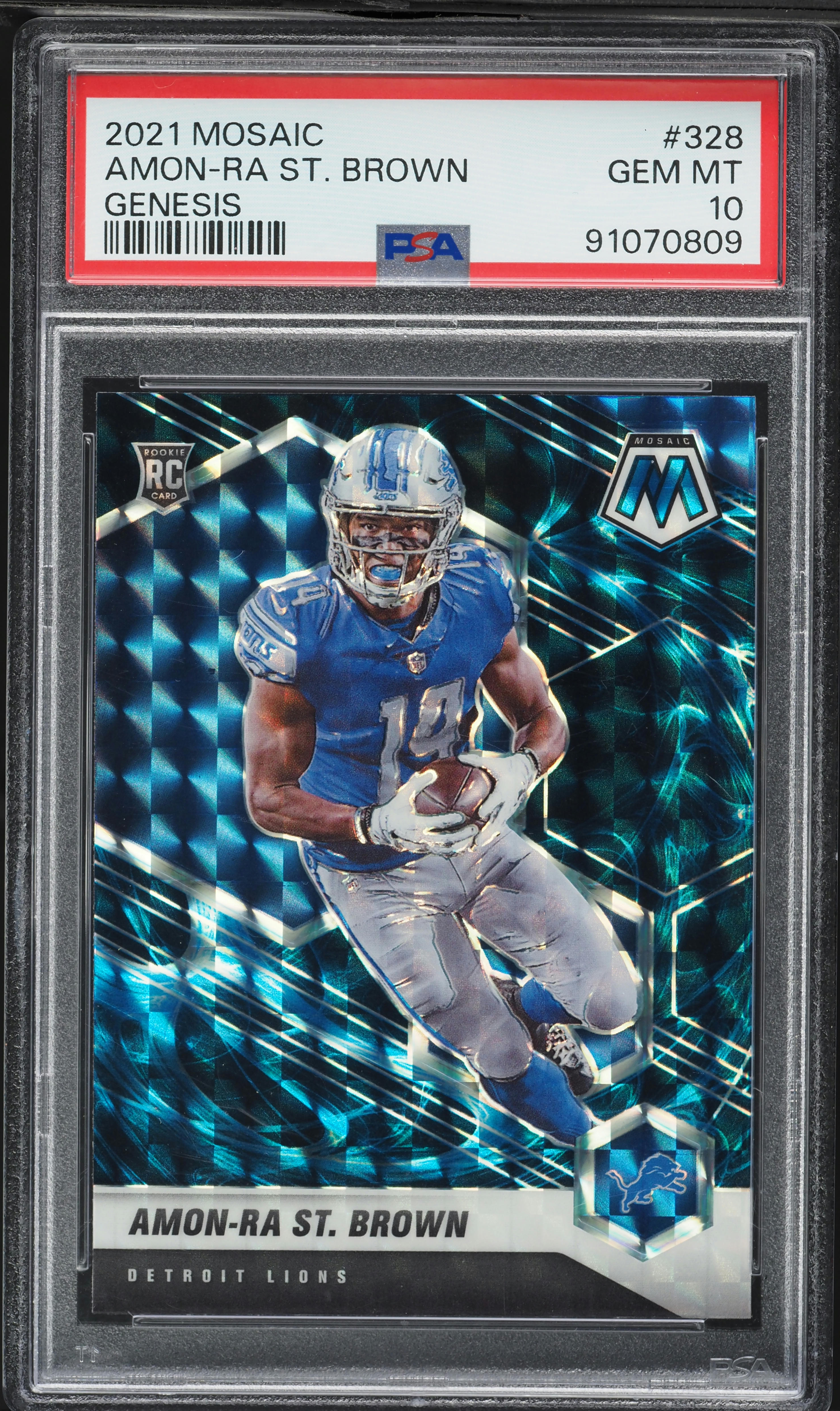 2021 Panini Mosaic Genesis Amon-Ra St. Brown ROOKIE #328 PSA 10