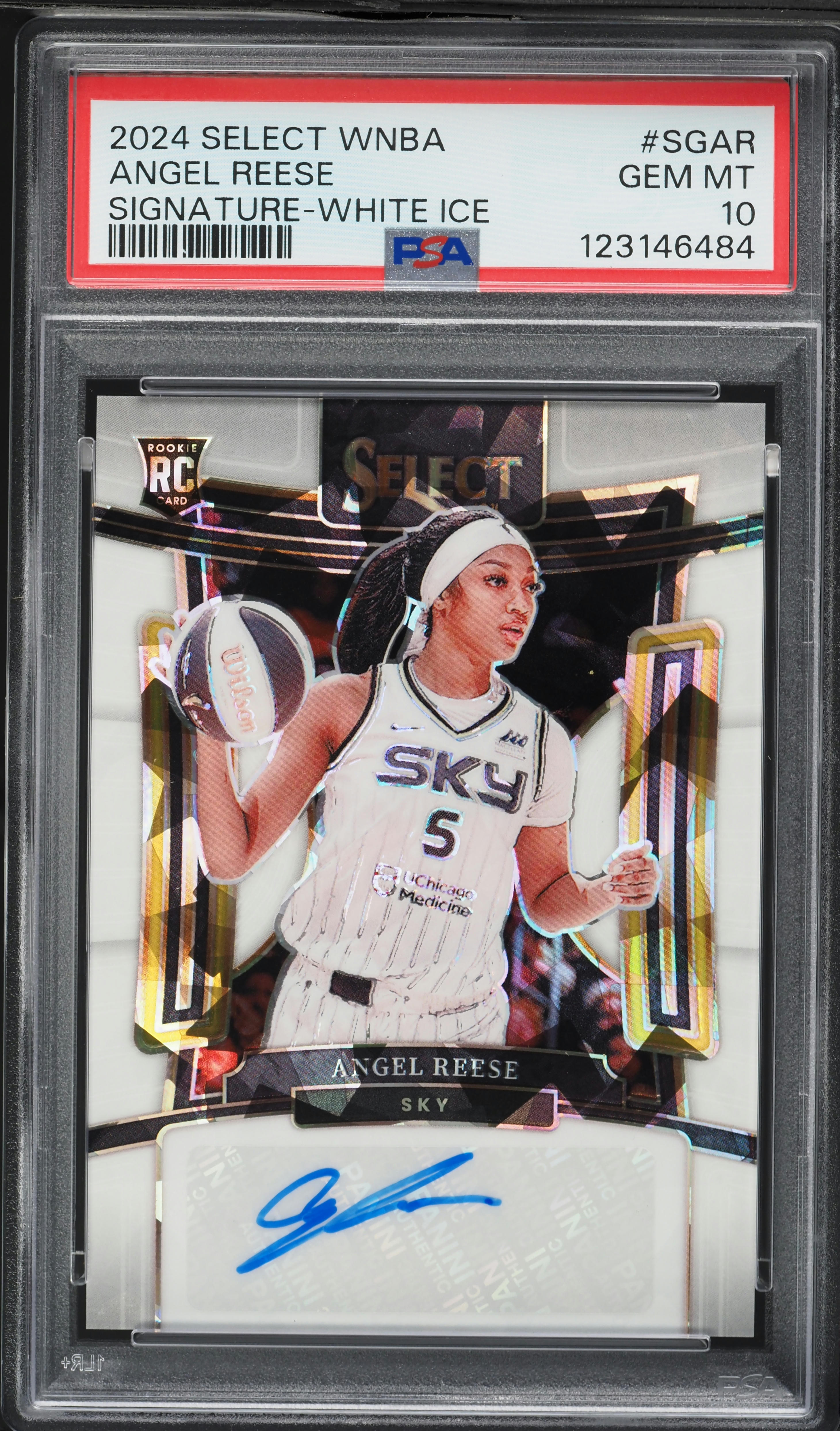 2024 Select WNBA Signature White Ice Angel Reese ROOKIE AUTO /25 