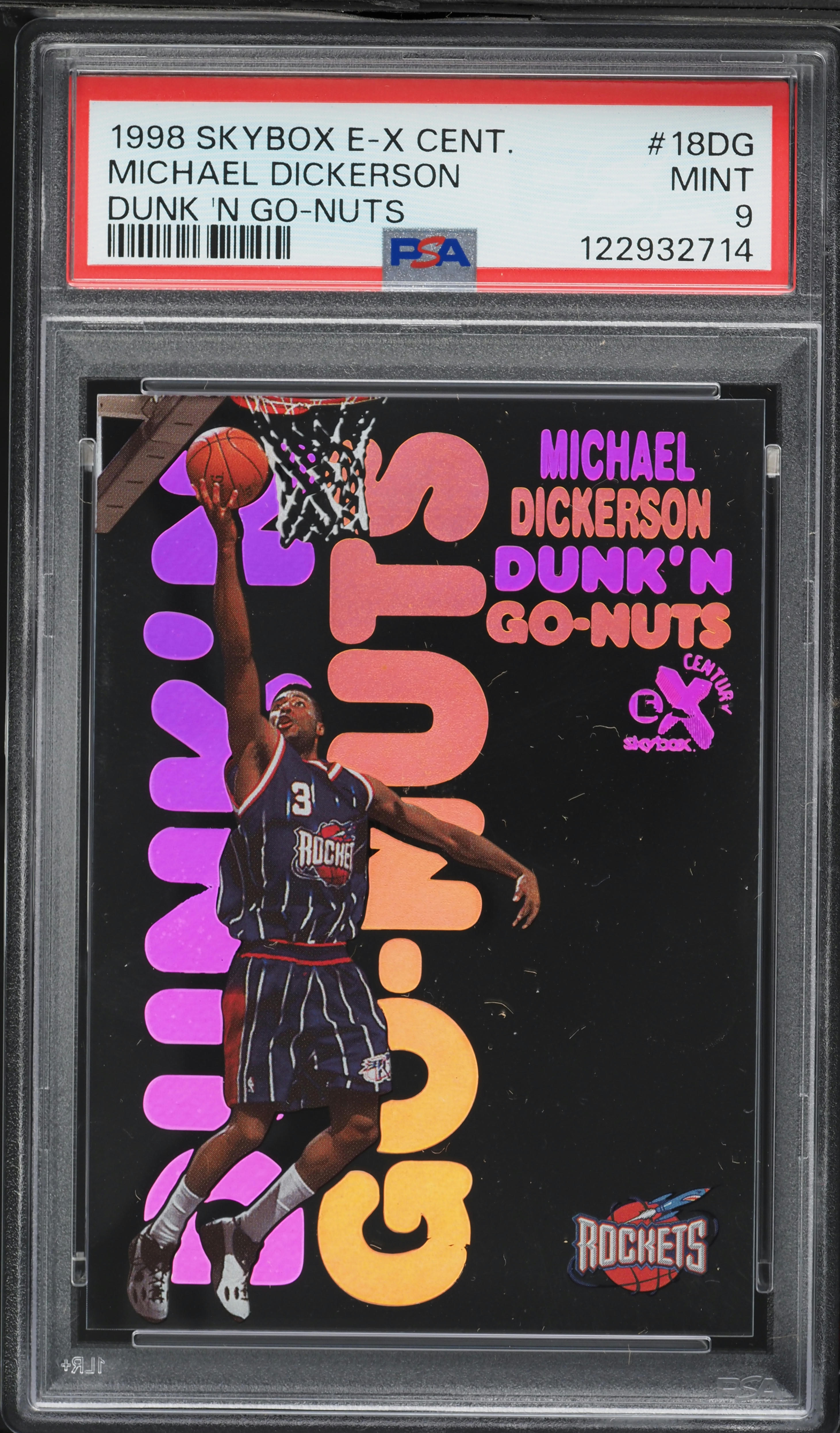 1998 Skybox E-X Century Dunk 'N Go-Nuts Michael Dickerson ROOKIE