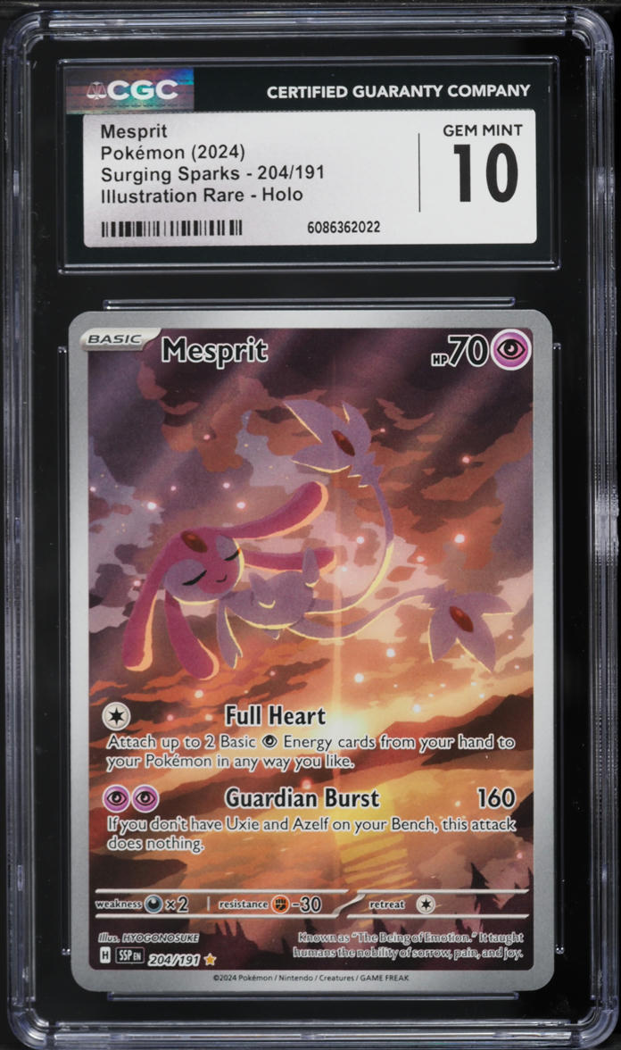 2024 Pokemon Scarlet & Violet Surging Sparks IR Mesprit #204 CGC 10 GEM MINT on Fanatics Collect 2024 Pokemon Scarlet & Violet Surging Sparks IR Mesprit #204 CGC 10 GEM MINT on Fanatics Collect