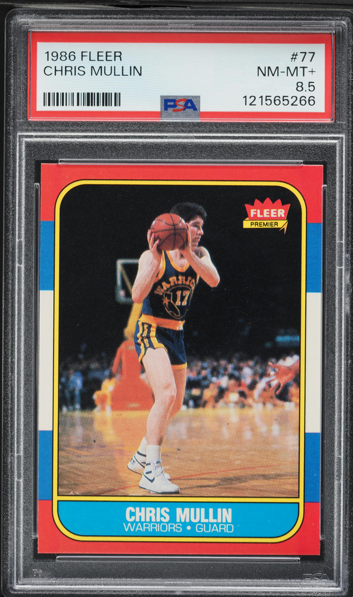 1986 Fleer Basketball Chris Mullin ROOKIE #77 PSA 8.5 NM-MT+