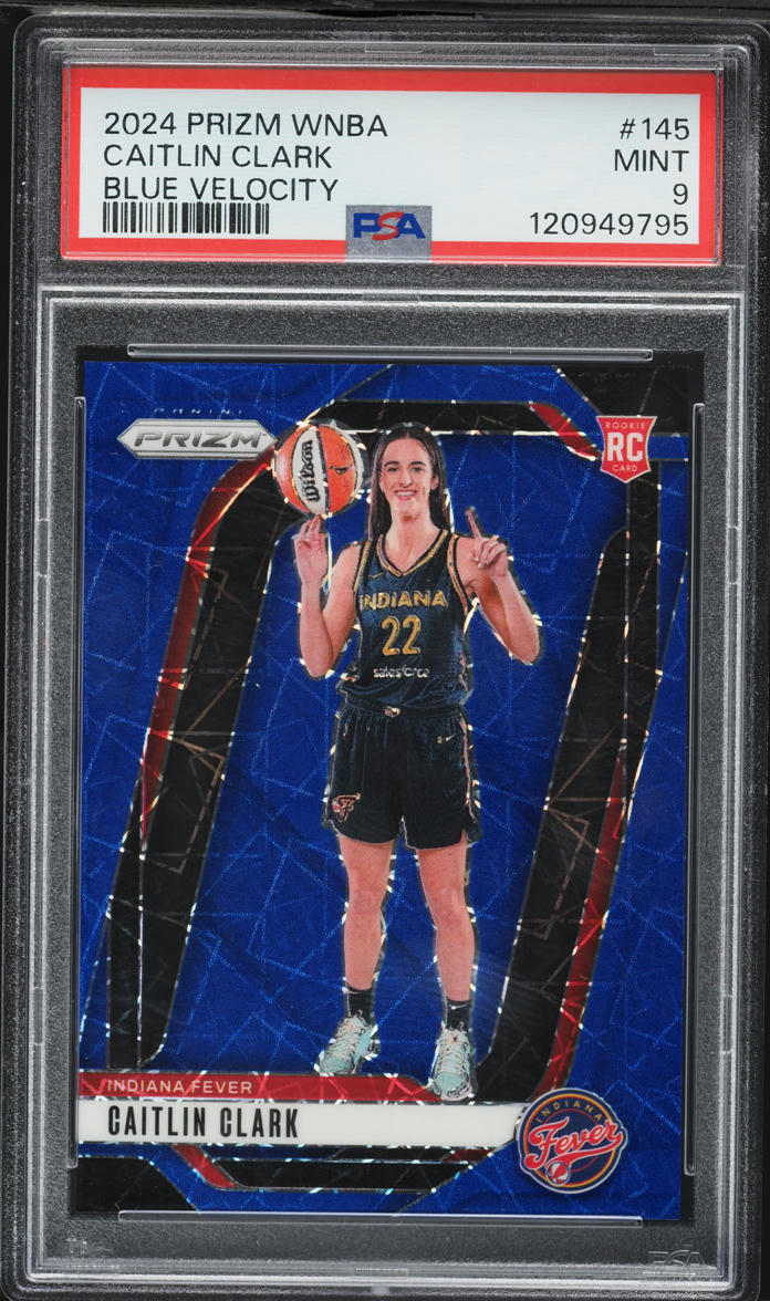 2024 Panini Prizm WNBA Blue Velocity Caitlin Clark ROOKIE #145 PSA 9 MINT