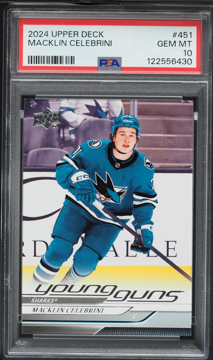 2024 Upper Deck Young Guns Macklin Celebrini ROOKIE #451 PSA 10 GEM MINT