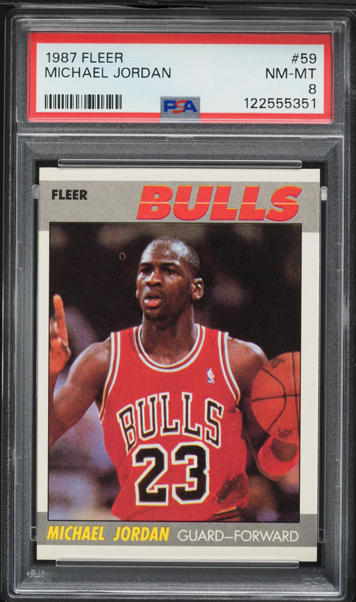1987 Fleer Basketball Michael Jordan #59 PSA 8 NM-MT