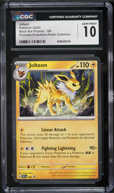 2025 Pokemon Scarlet & Violet Promo Prismatic Evolutions Jolteon #169 CGC 10 GEM MINT
